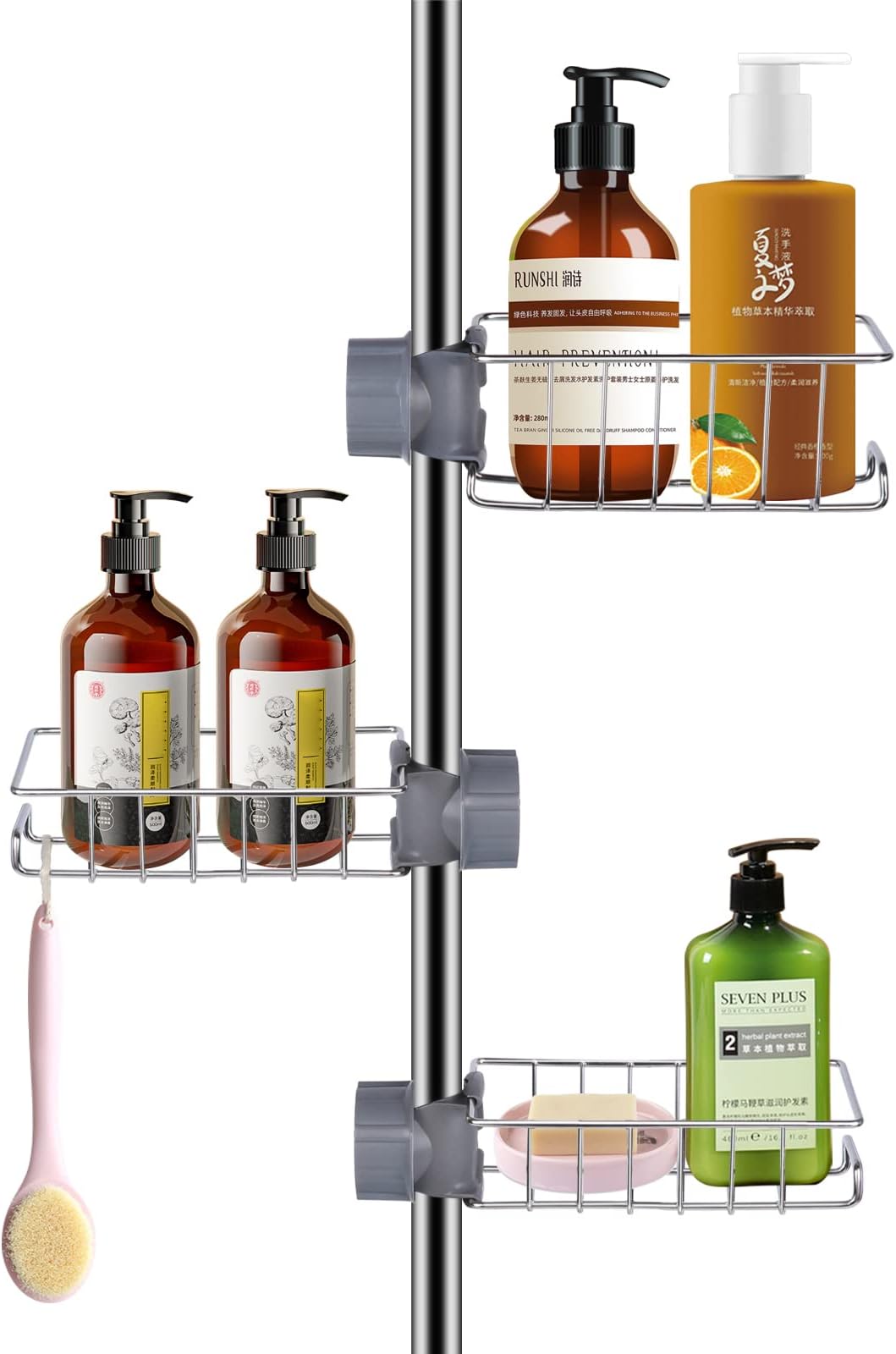 IDesign Duschregal Edelstahl - Hängeregale Mit 2 Körben Für Shampoo & Duschgel