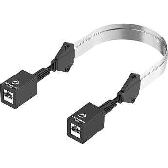 Flache Ethernet-Verl ngerung f r Fenster & T ren 0.45m Bohrfreie Female-to-Female Ethernet-Erweiterung Verl ngerer f r enge Spalten Unterst tzt POE Ultrad nner Adapter f r CAT7A CAT6A