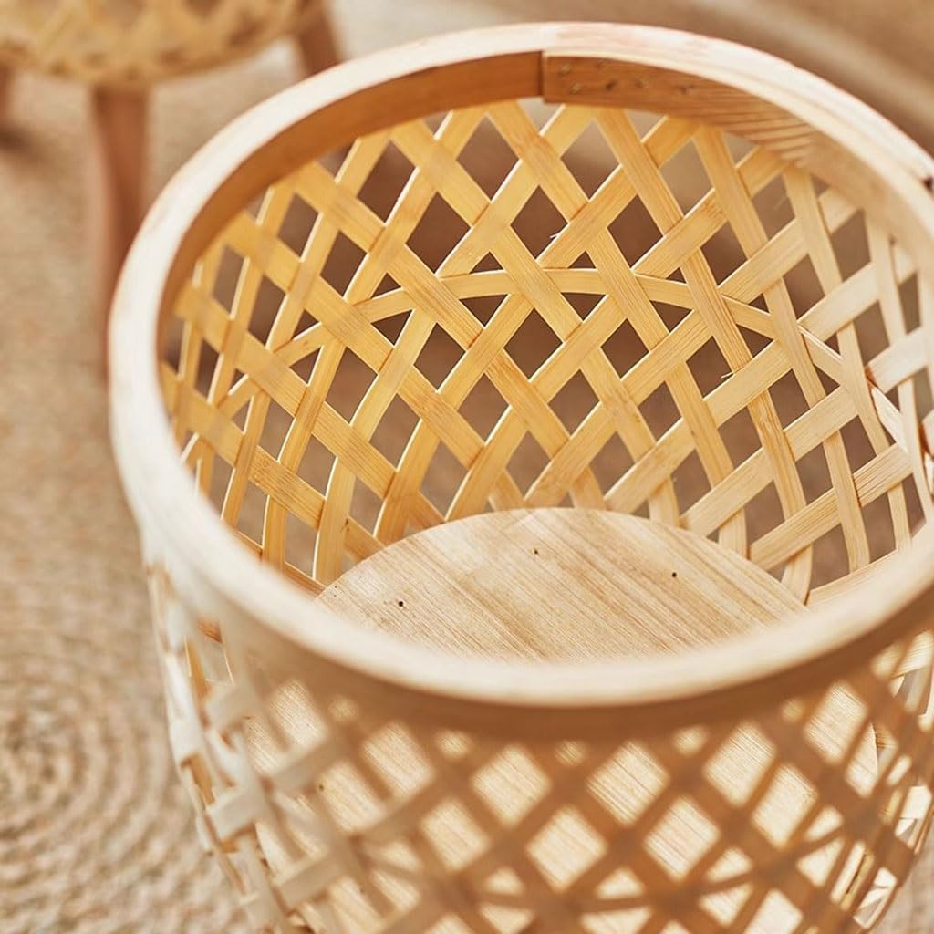 Tiered Plant Stand Indoor Simple Flower Basket And Green Plant Storage Rack For Living Room, Hand-woven Flower Pot Rack For Balcony Outdoor Plant Stands For Patio(S:24CMX24CMX44CM)