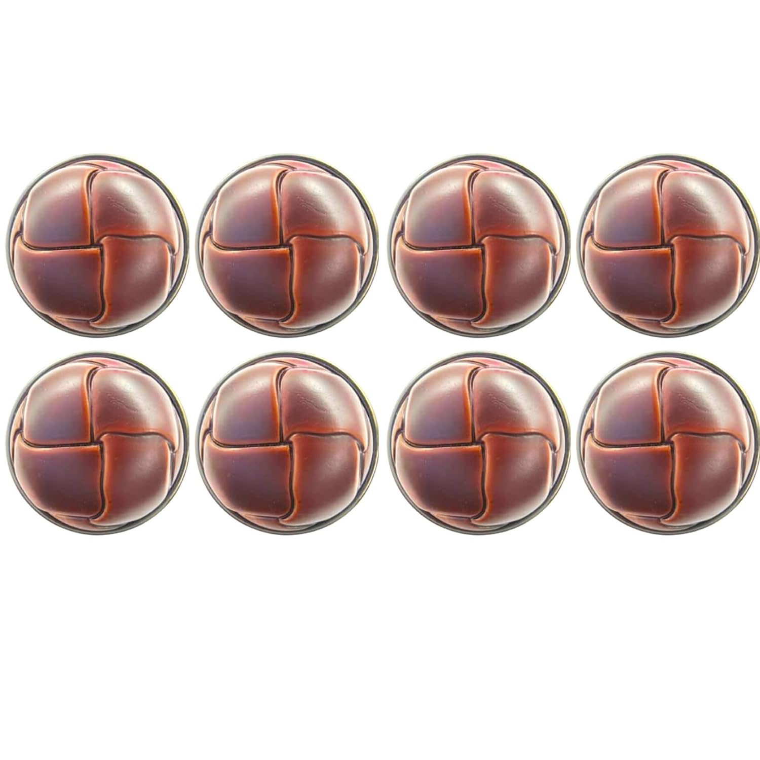 ani accessories Ani Accessories® 21mm Round Dark Brown Weaved Leather Design Shank Button | for Clothes Double Breasted Coat Blazer | Suits | Bandhgala | Sherwani and Indian Dress | Sports Coat | Pack of 8-picture-11