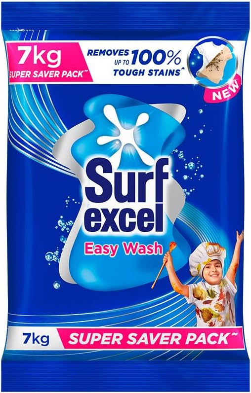 Surf Excel Easy Wash Detergent Powder7 kg | Superfine Washing Powder | Dissolves Easily & Removes Tough Stains | Suitable for all Washing Machines