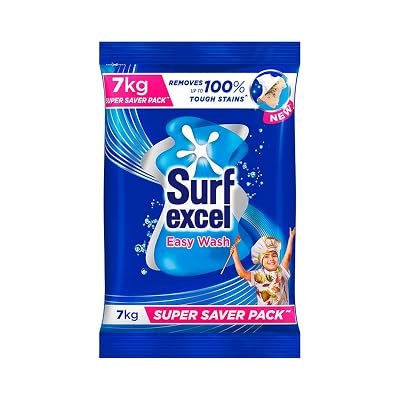 Surf Excel Easy Wash Detergent Powder7 kg | Superfine Washing Powder | Dissolves Easily & Removes Tough Stains | Suitabl
