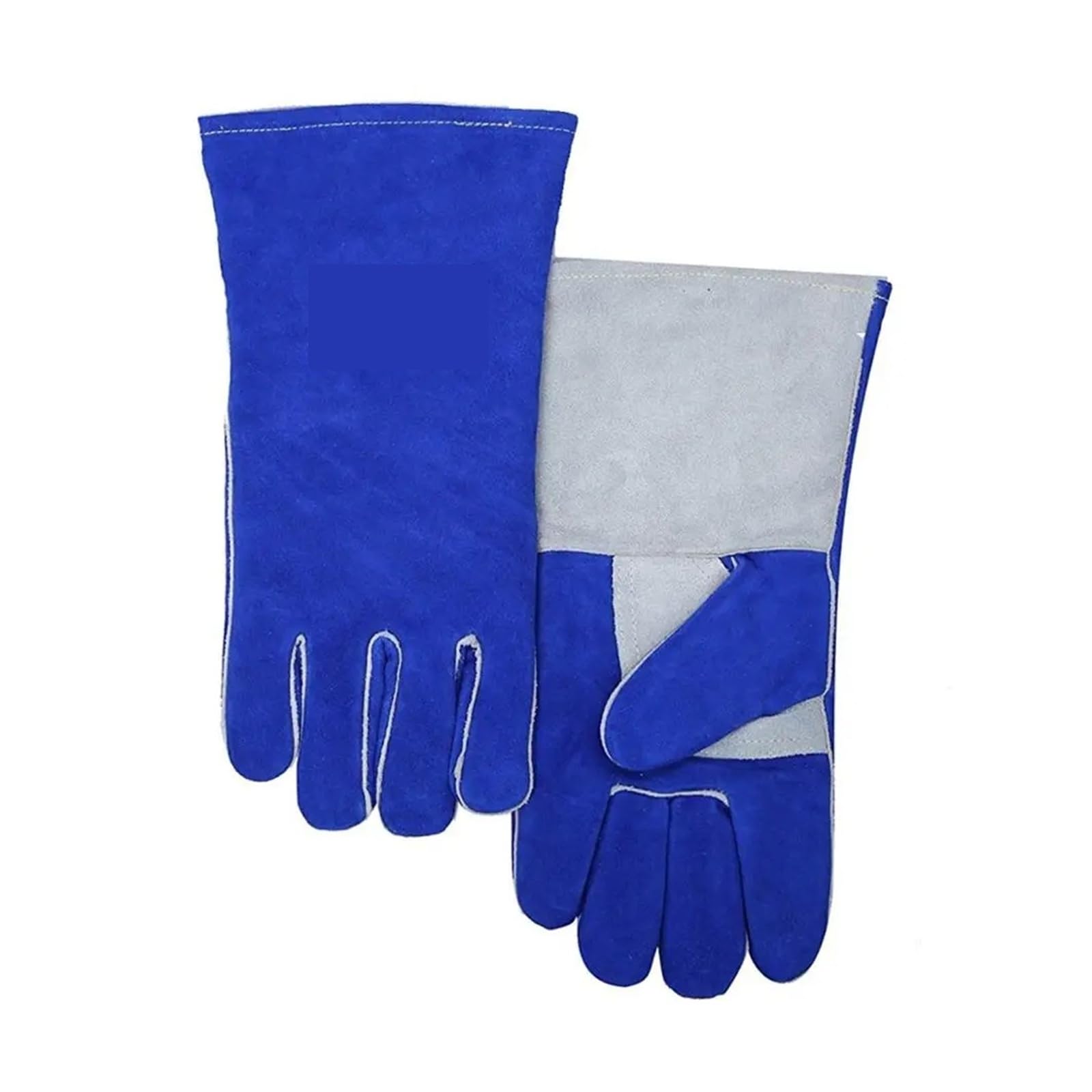 LNHHG Welding Clothes, 35cm Welding Gloves Split Cowhide Leather Reinforced Thumb Palm Welder Worker Glove(Blu)