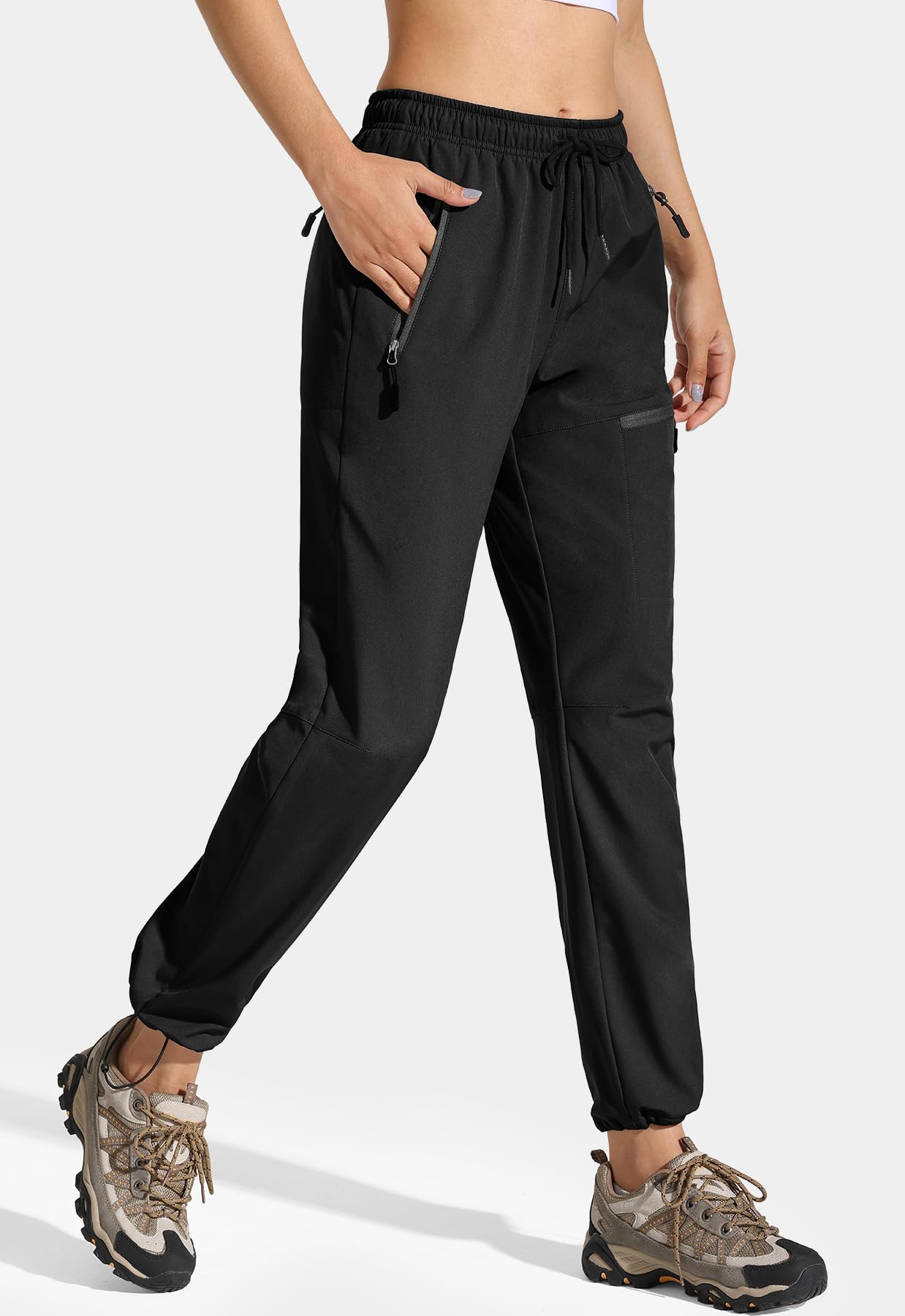 MOCOLY Pantalon Randonnée Hiver Femme Polaire Chaude Softshell Pantalon d'extérieur Pantalon de Sport Cargo Imperméable pour la Randonnée Les Voyages la Chasse Le Travail