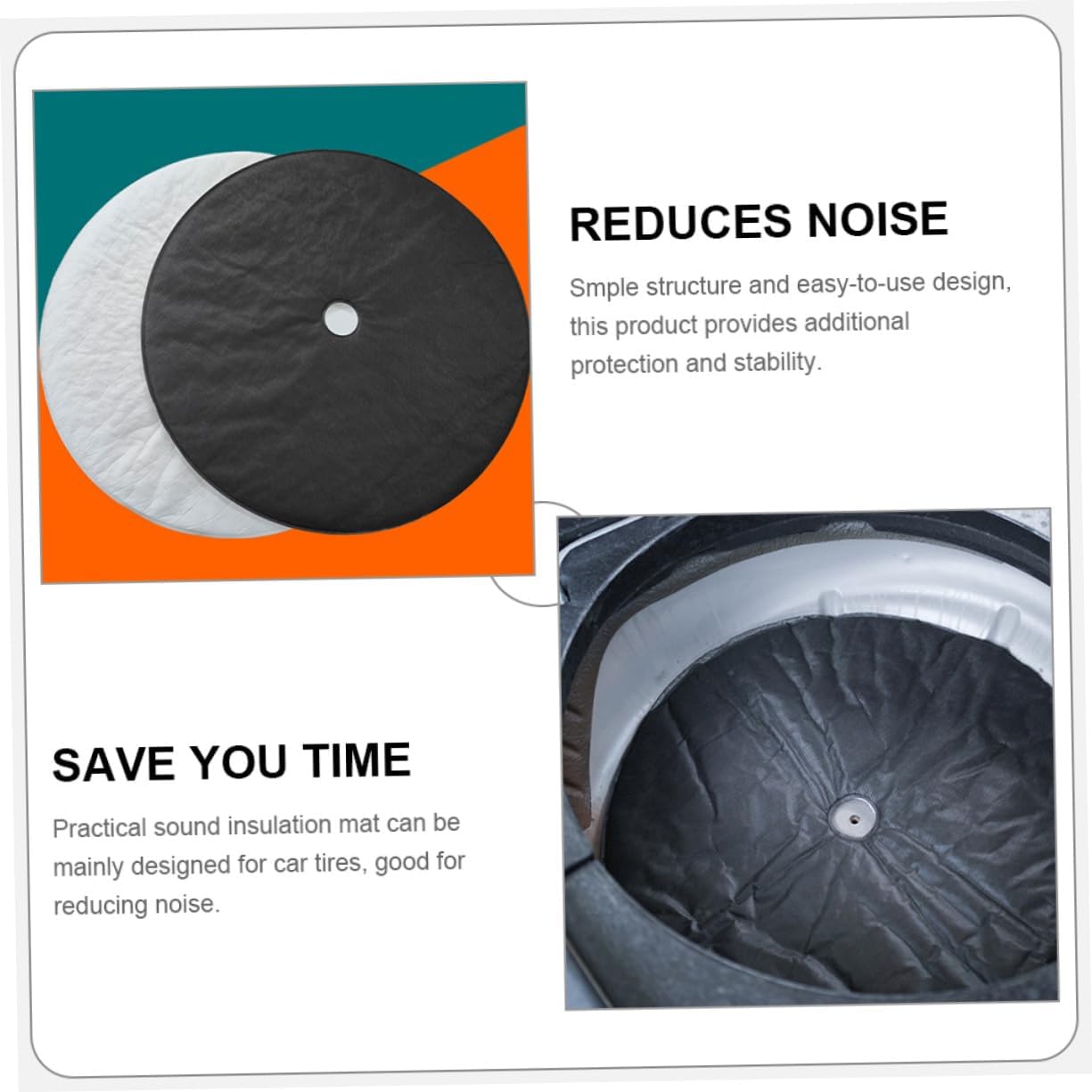 Healifty Spare Tire Sound Insulation Mat 28.3X28.3 Inch Universal Foam Noise Dampening Pad for Car Trunk Rear Storage Compartment