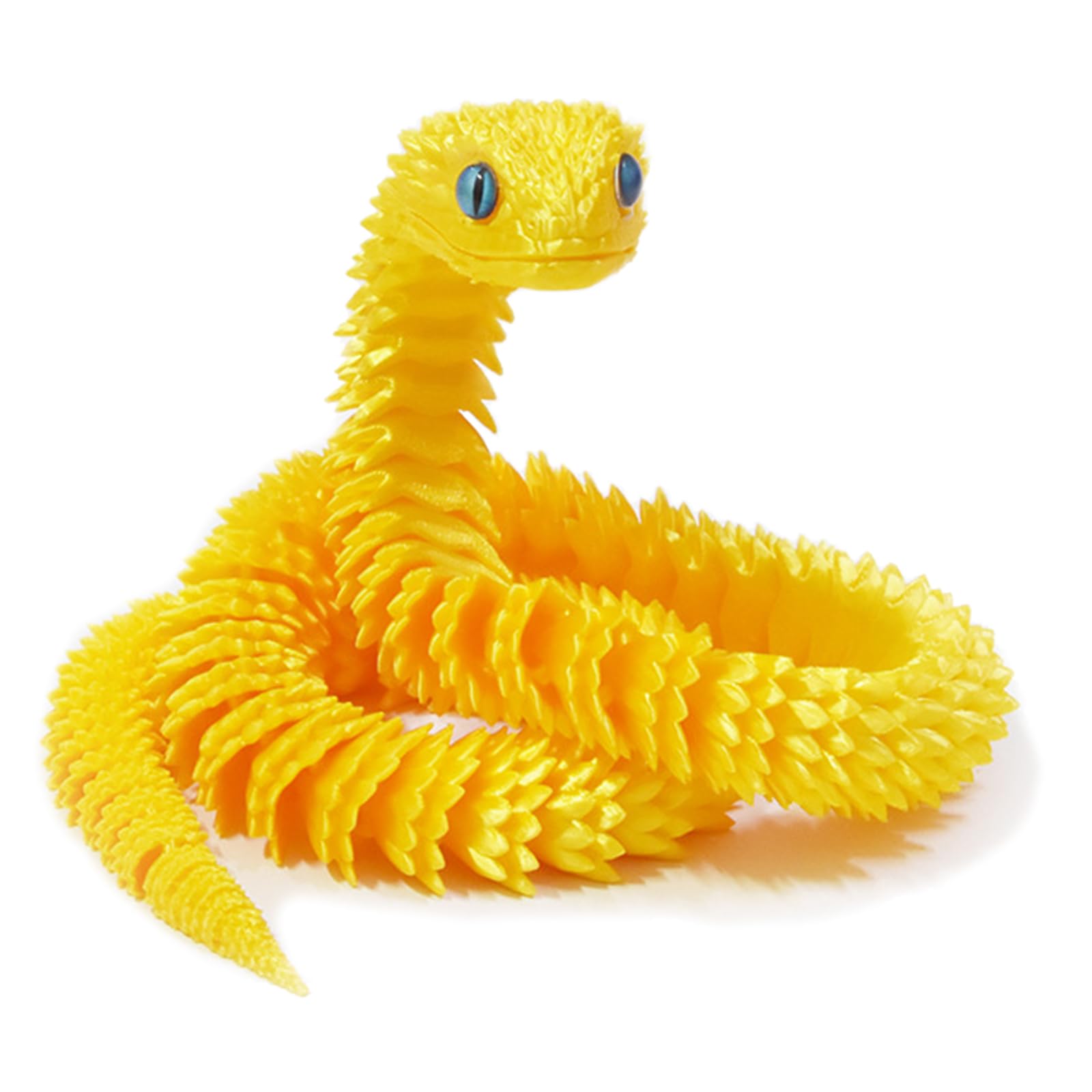 Generic 3D Printed Snake, Interactive Fidget Toy with Movable Joints, Realistic Snake Viper Executive Desk Toy for Home Office Decor Present - Gold, 60CM