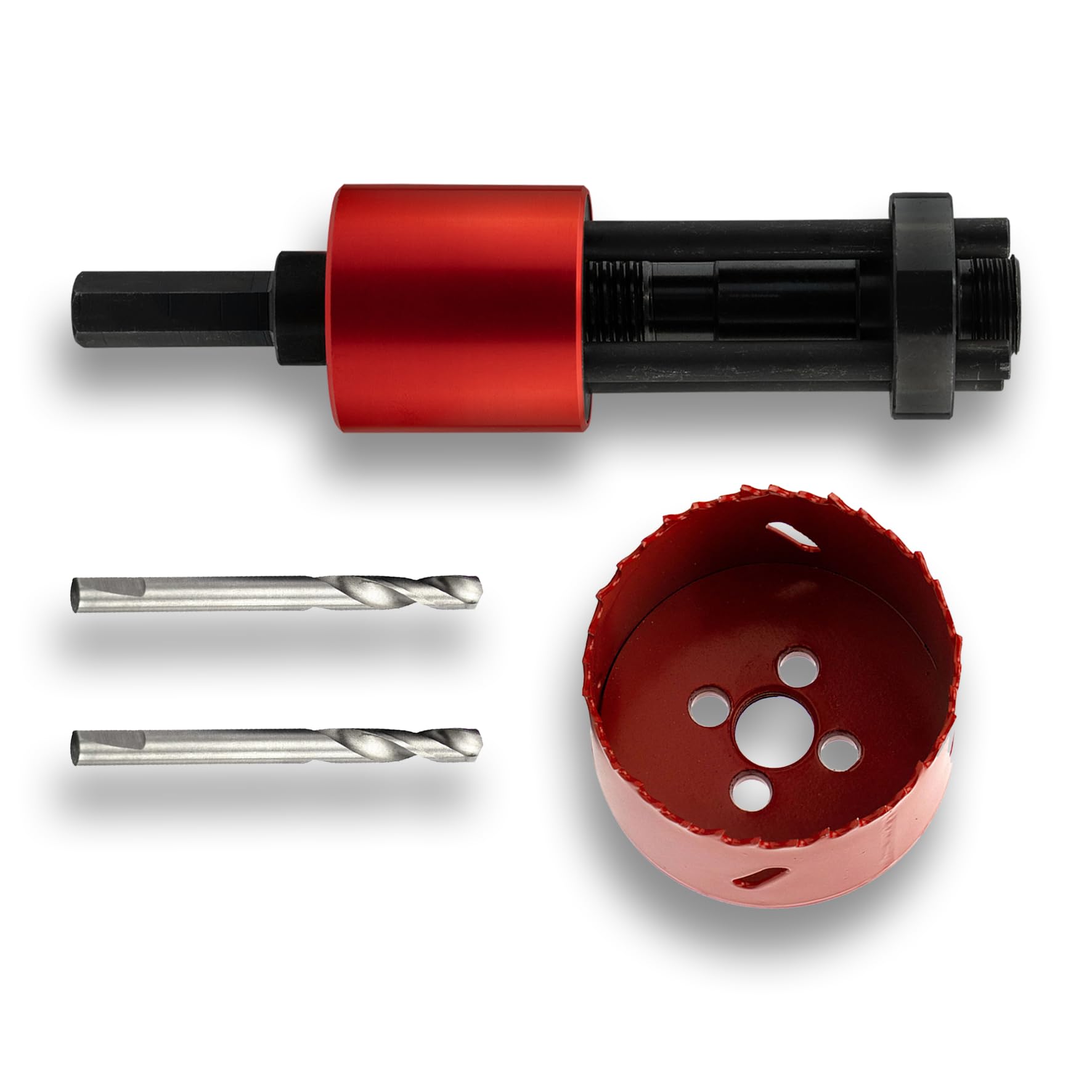 Aufnahme für Lochsägen | Set inkl. 68mm Lochsäge und Zentrierbohrer | Einfaches Entfernen des Bohrkerns | Ideal für Hohlwanddosen