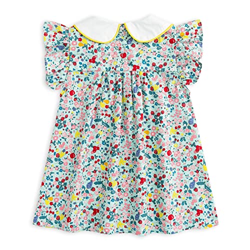Simplee kids Baby Girl Smocked Dress Summer Casual Short Sleeve Dresses Floral Print Sundress Princess Dress for Toddlers2
