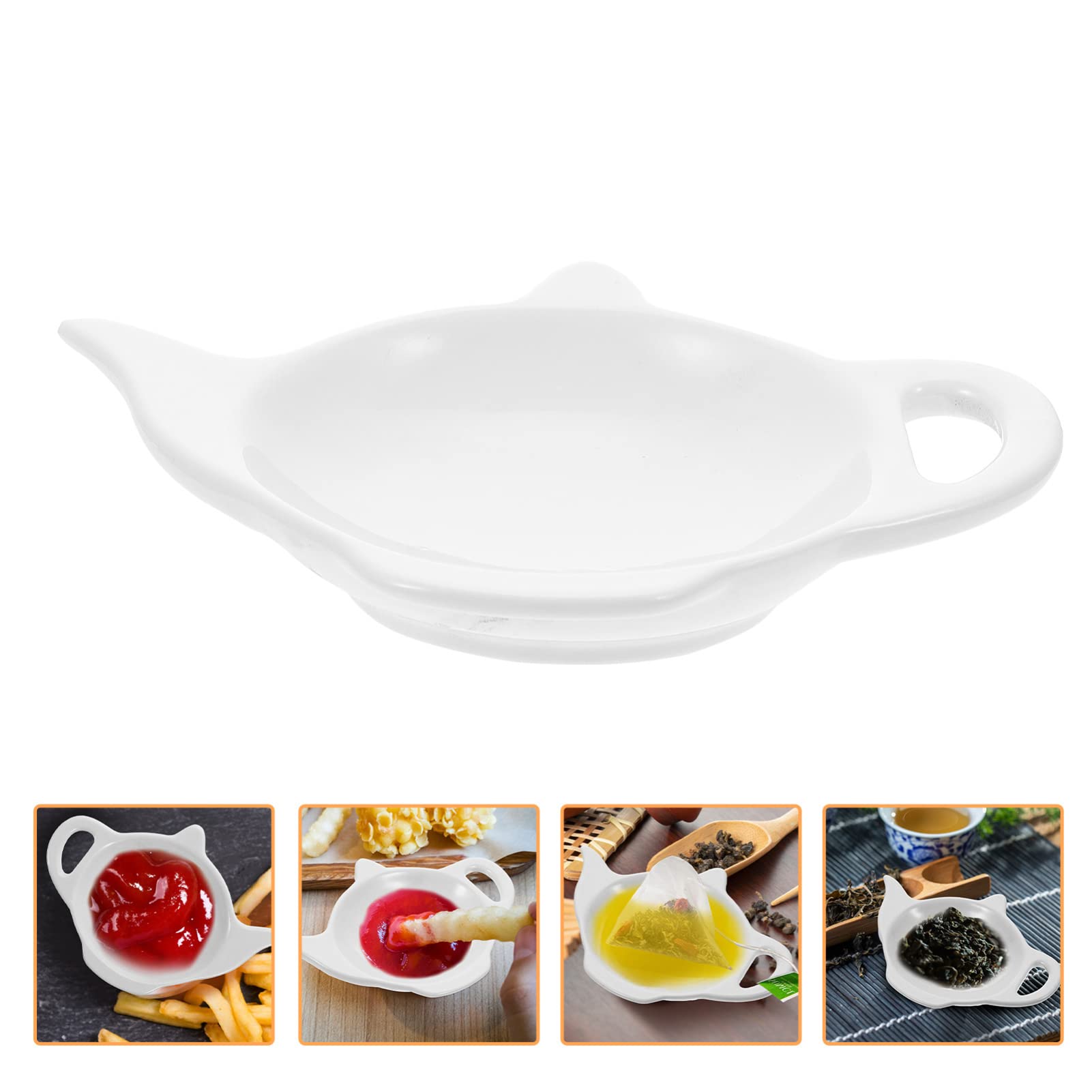 STOBAZA Soporte para Bolsas De Té Doméstico Plato Decorativo Delicado Bandeja Multifunción para Accesorios De Té En Casa 4.80X3.34X0.78In