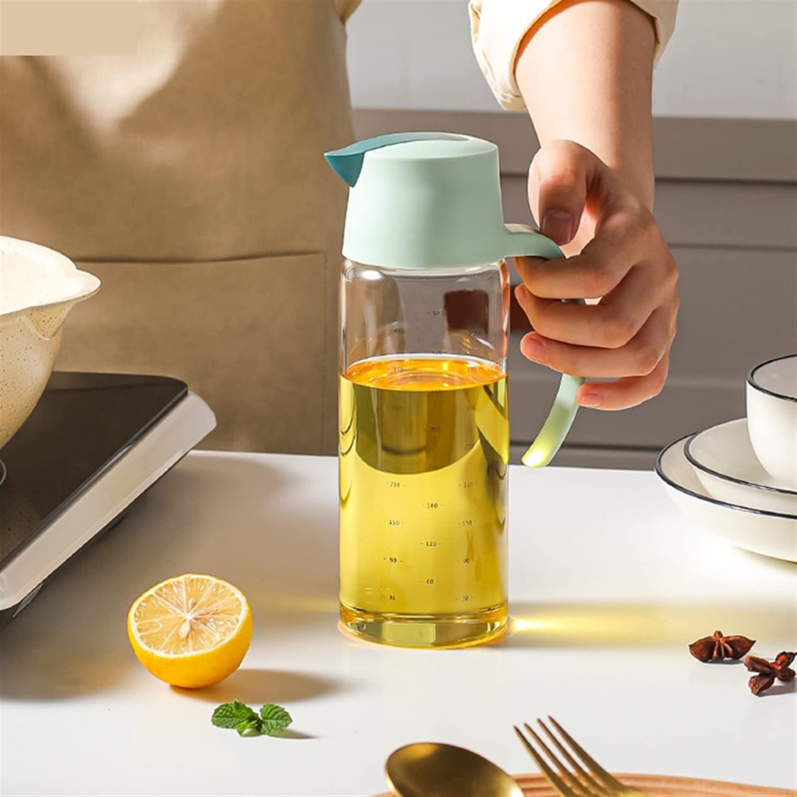 Botellas de Aceite para Cocina, Botella de Vidrio para Aceite, Botella para condimentos, Herramienta para condimentos para el hogar, Lata de Aceite, Lata de vinagre, frascos para Especias de Cocina,