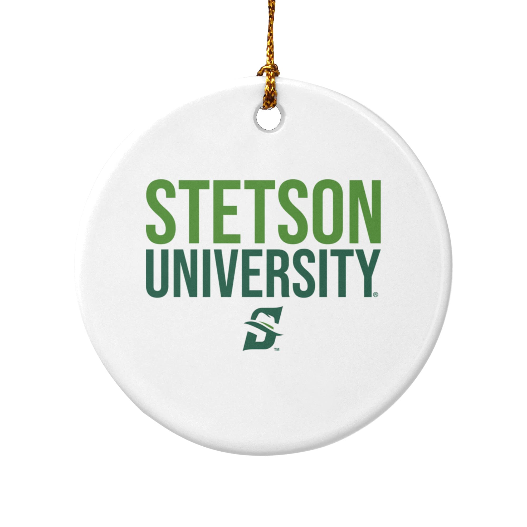 GRAPHICS & MORE Stetson University Secondary Logo Porcelain Holiday Christmas Tree Ornament - 2.8