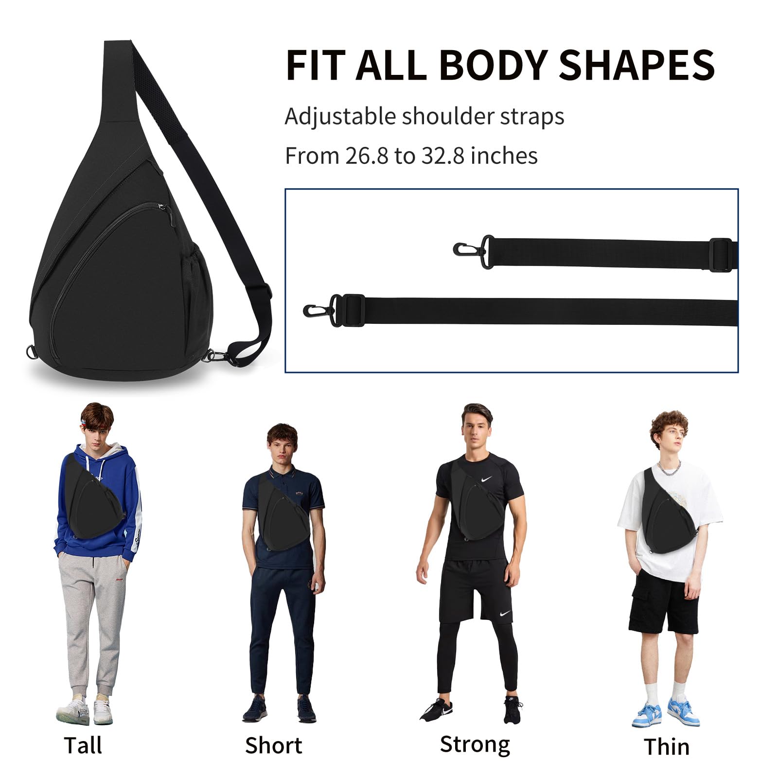 HUA ANGEL Zaino Monospalla Sling Bag Per Donna Uomo Unisex Borsa aTracolla Sul Petto Ultra Leggero Chest Pack Sportivo Lavoro Viaggio Scuola Hiking All'Aperto