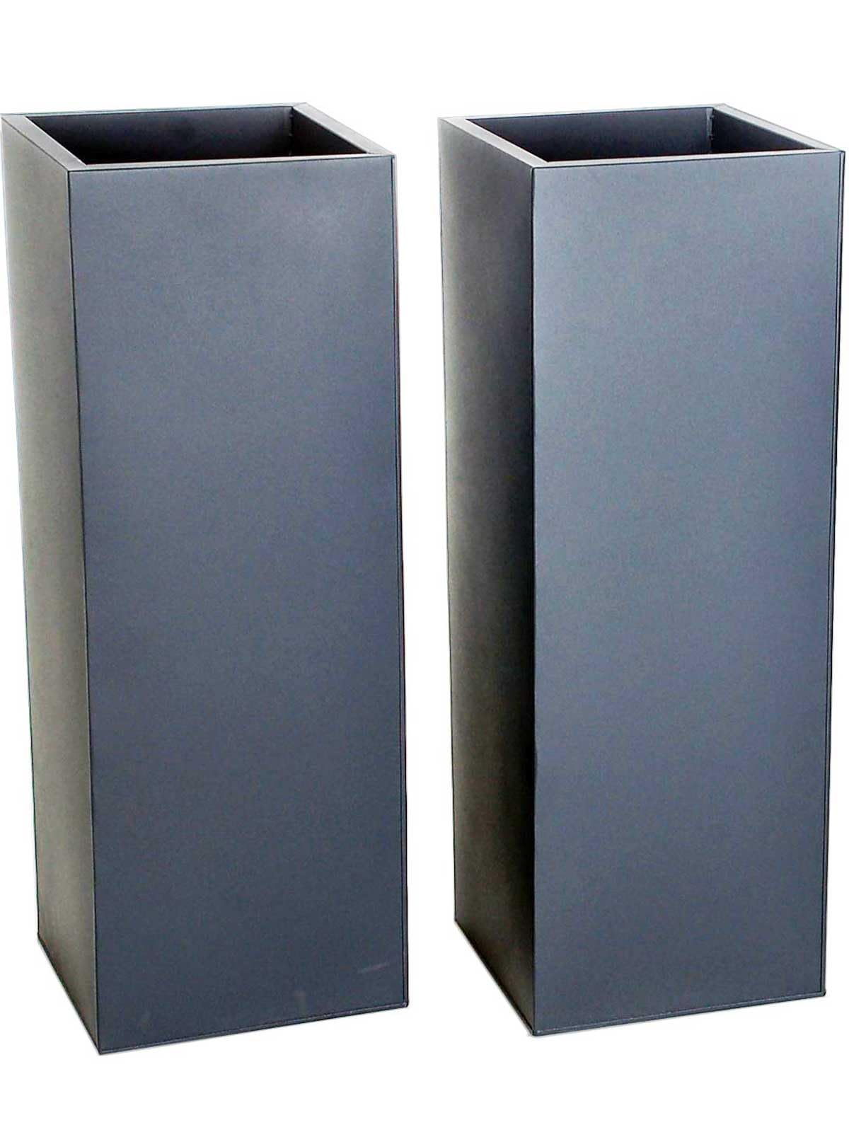VIVANNO Jardinières Zinc Métal Anthracite Lot de 2 Block 65