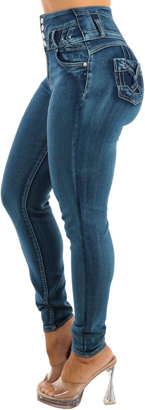 Moda Xpress Super High Waisted Butt Lifting Jeans for Women - Levanta Cola Skinny Jeans