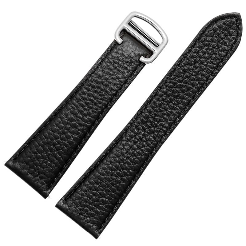 Bracelet de montre en cuir véritable pour Cartier Tank Solo et London litchi