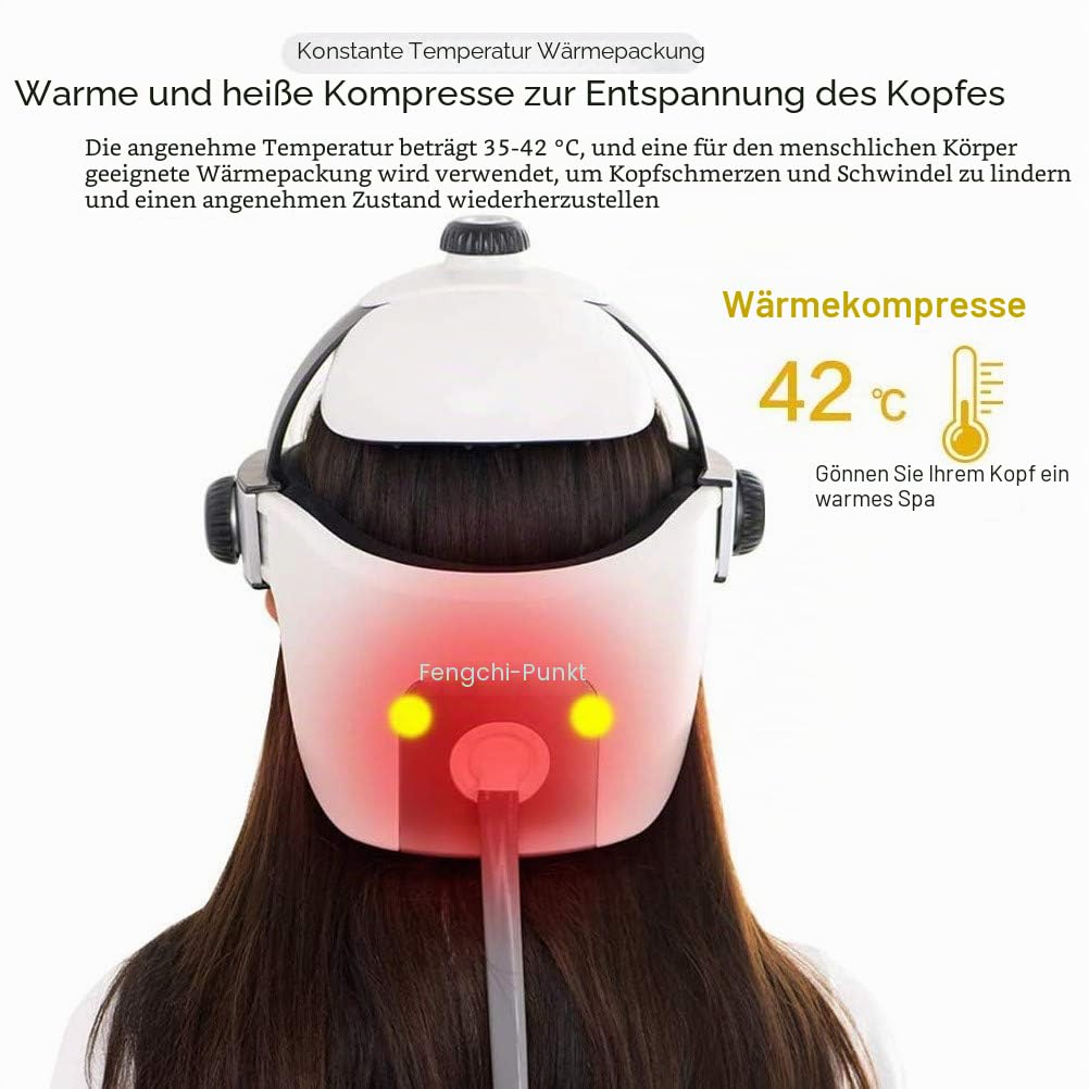 WOERD kopfmassagegerät Elektrisch Helm Anti-Migräne zur Entspannung von Kopf durch Wärmekompression, Kopfpunkte Einmassieren, Massage zur Förderung des Schlafes
