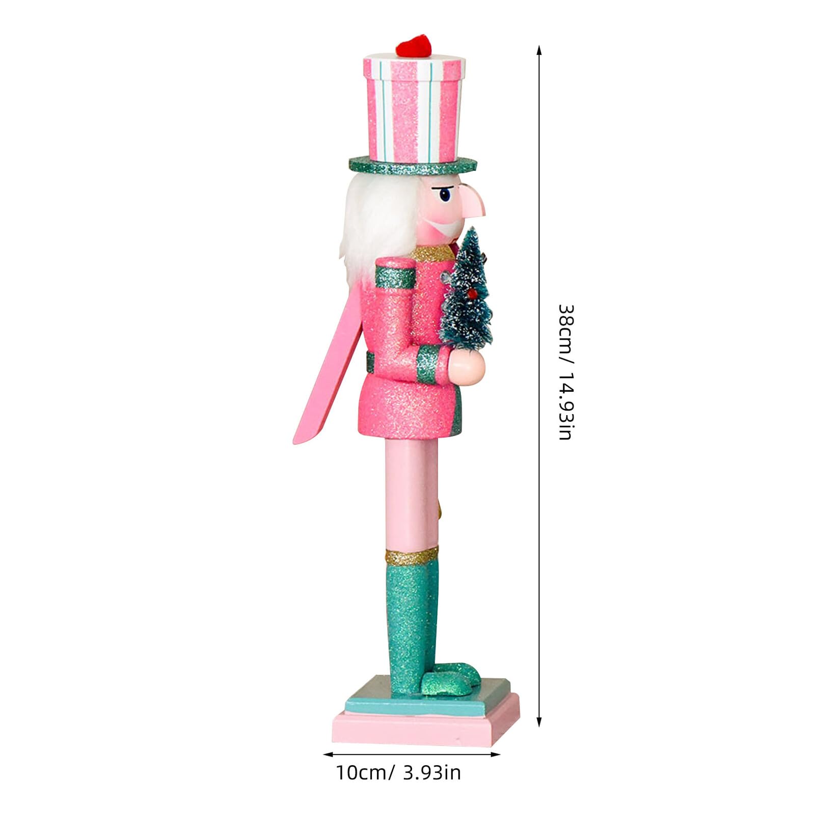 Nussknacker Holz Winterliche Nussknacker-Dekoration Traditioneller Nussknacker Nussknacker-Figur für Weihnachtsdeko Stehender Nussknacker-Ornament für Kamin und Regal