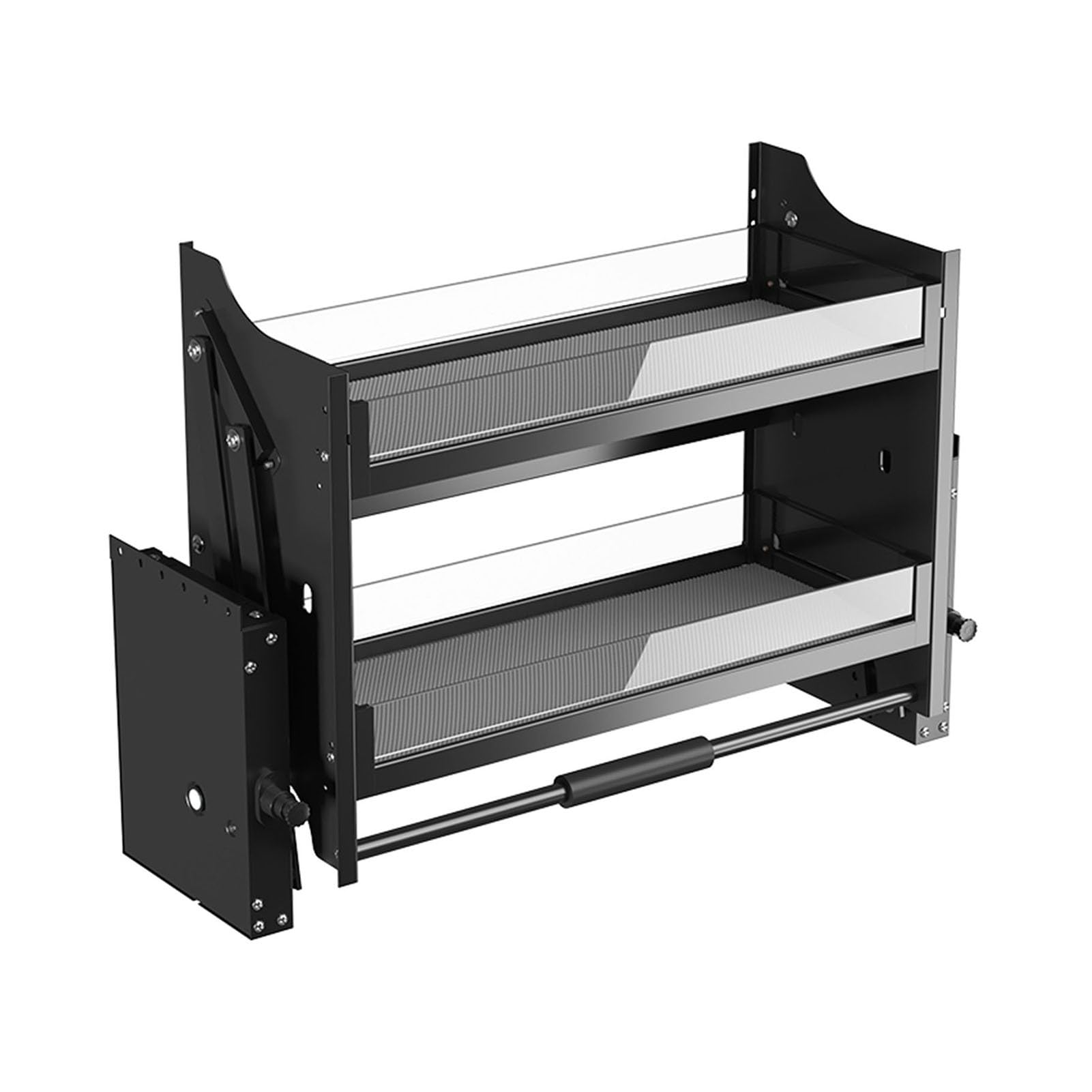 Gewürzregal-Organizer, zweistöckige ausziehbare Aufbewahrung für Konserven und Gewürze, Küchenschrank-Organizer, platzsparendes Design aus Aluminiumlegierung