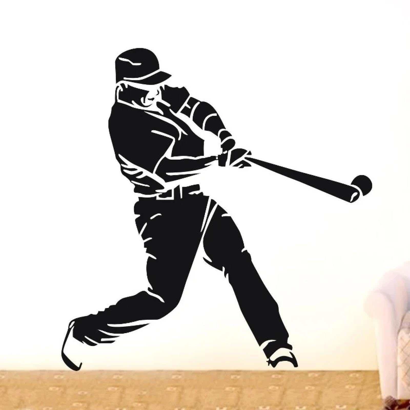 Baseball Player Sports wall Decoration Vinyl Sticker Sticker Art Mural Waterproof Mural Sticker