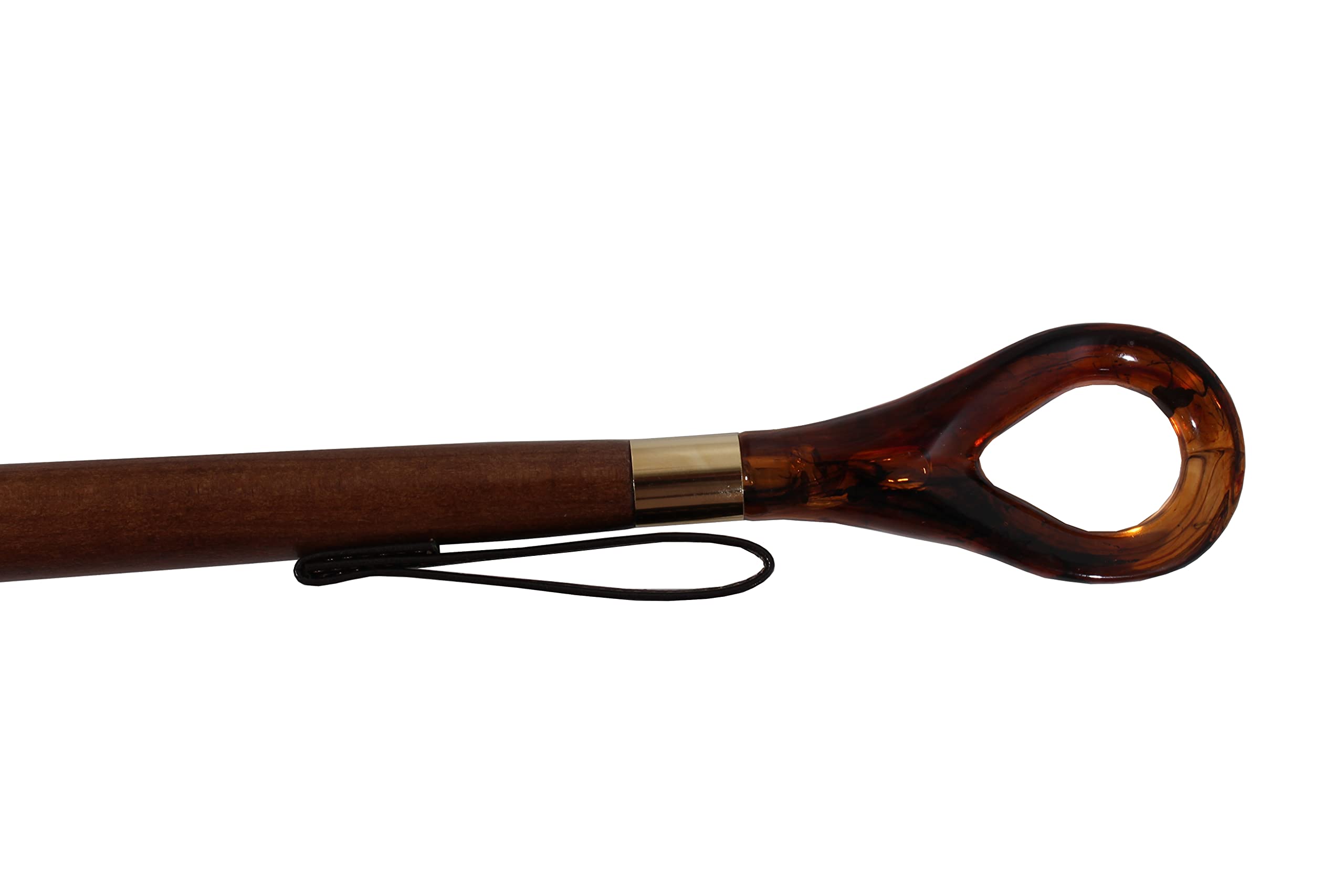 Delfa Calzascarpe gioielli 58 cm, calzascarpe con anello e gambo in legno marrone, marrone, 58