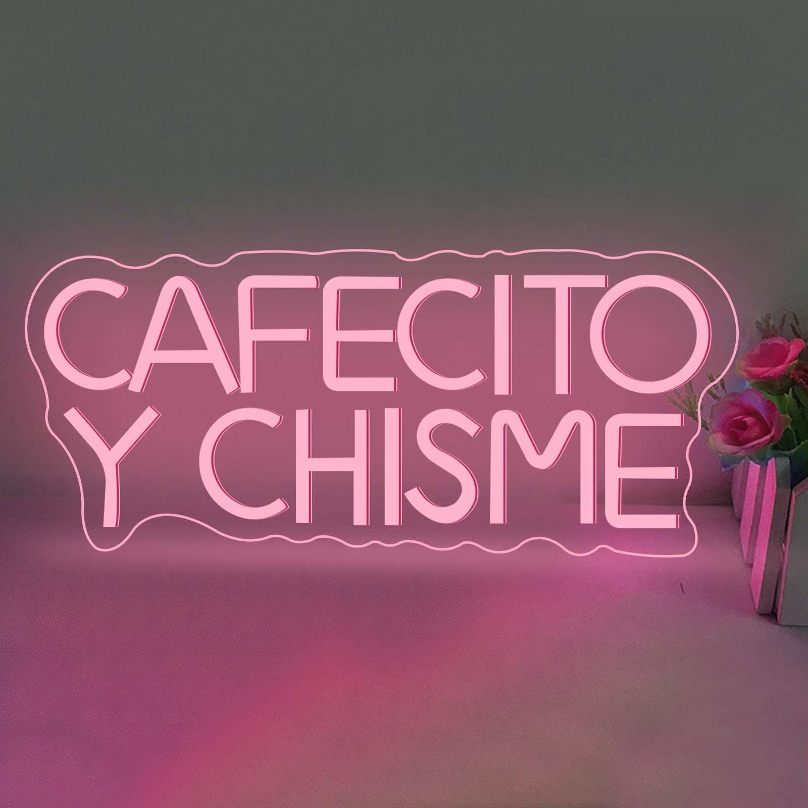 Cafecito Y Chisme Neon Sign for Wall Decor Dimmable Cafecito Y Chisme Sign Mexican Gifts Led Neon Light Sign for Bedroom Coffee Lover Gifts Home Kitchen Decoration — image 1