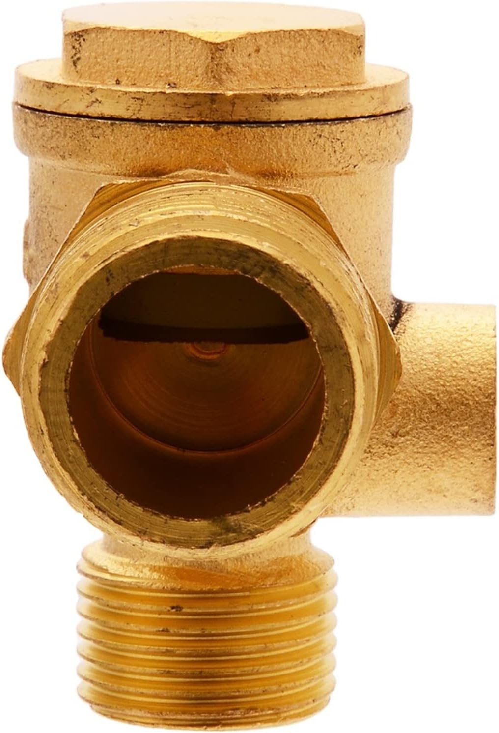 3 Port Brass Air Compressor Valve Check Central Pneumatic Valves Thread 90 Degree DIY Home Tools 1Pcs