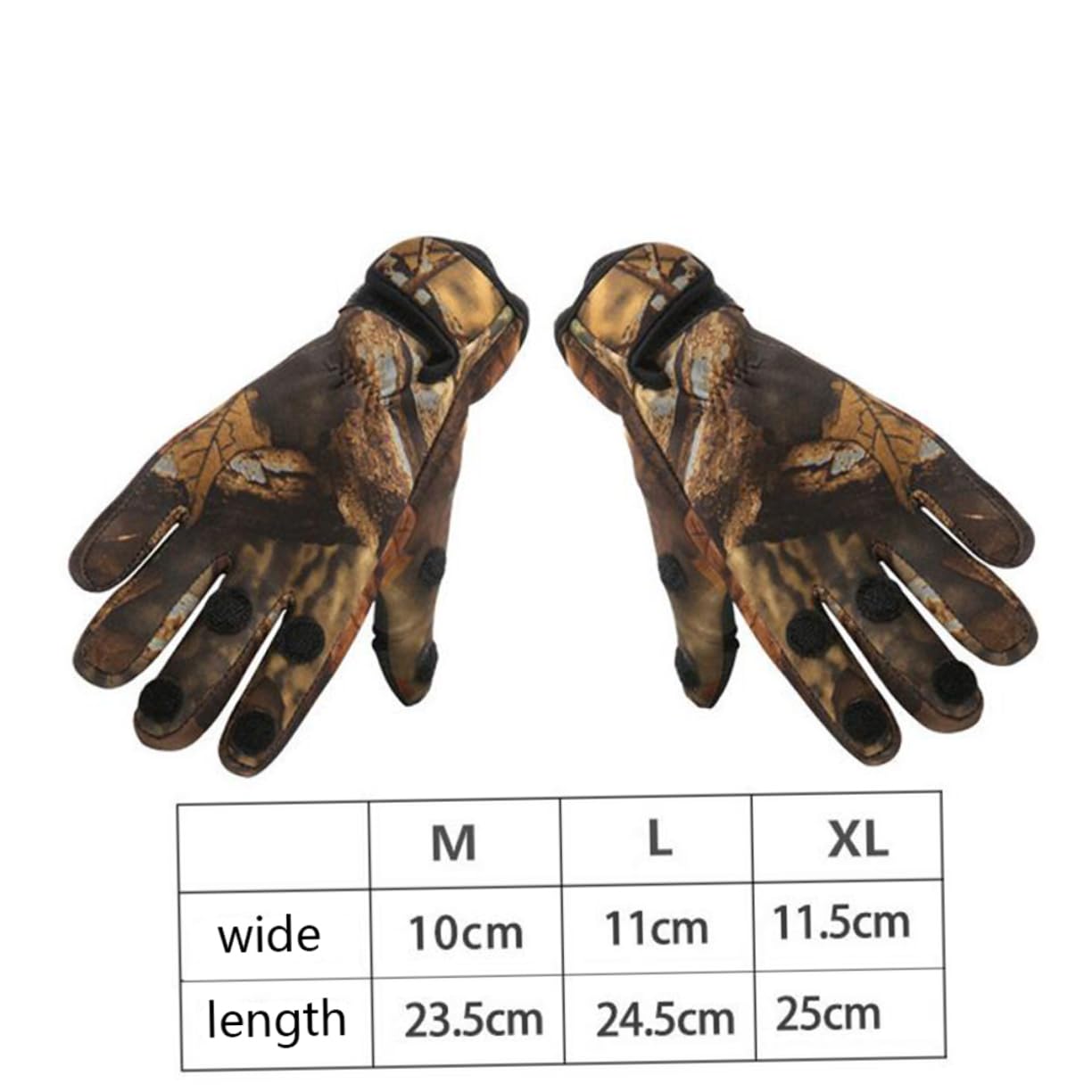 SUPVOX 3 Pares Guantes Antideslizantes para Pesca Guantes Calientes Mitones Calientes chilly's Neopreno Frío de exposición de 3 Dedos térmicos Camouflage