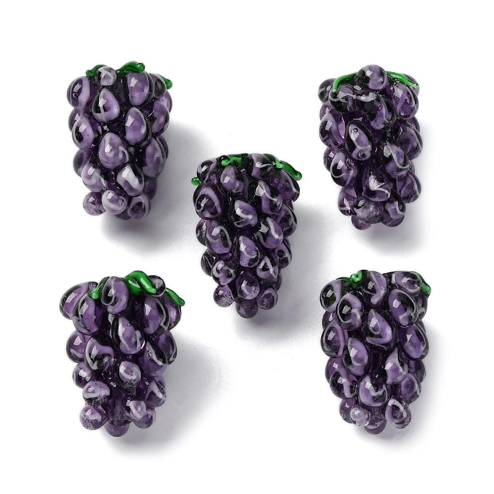 Cuentas de uva de cristal morado KitBeads para armar collares y pendientes sin romperse