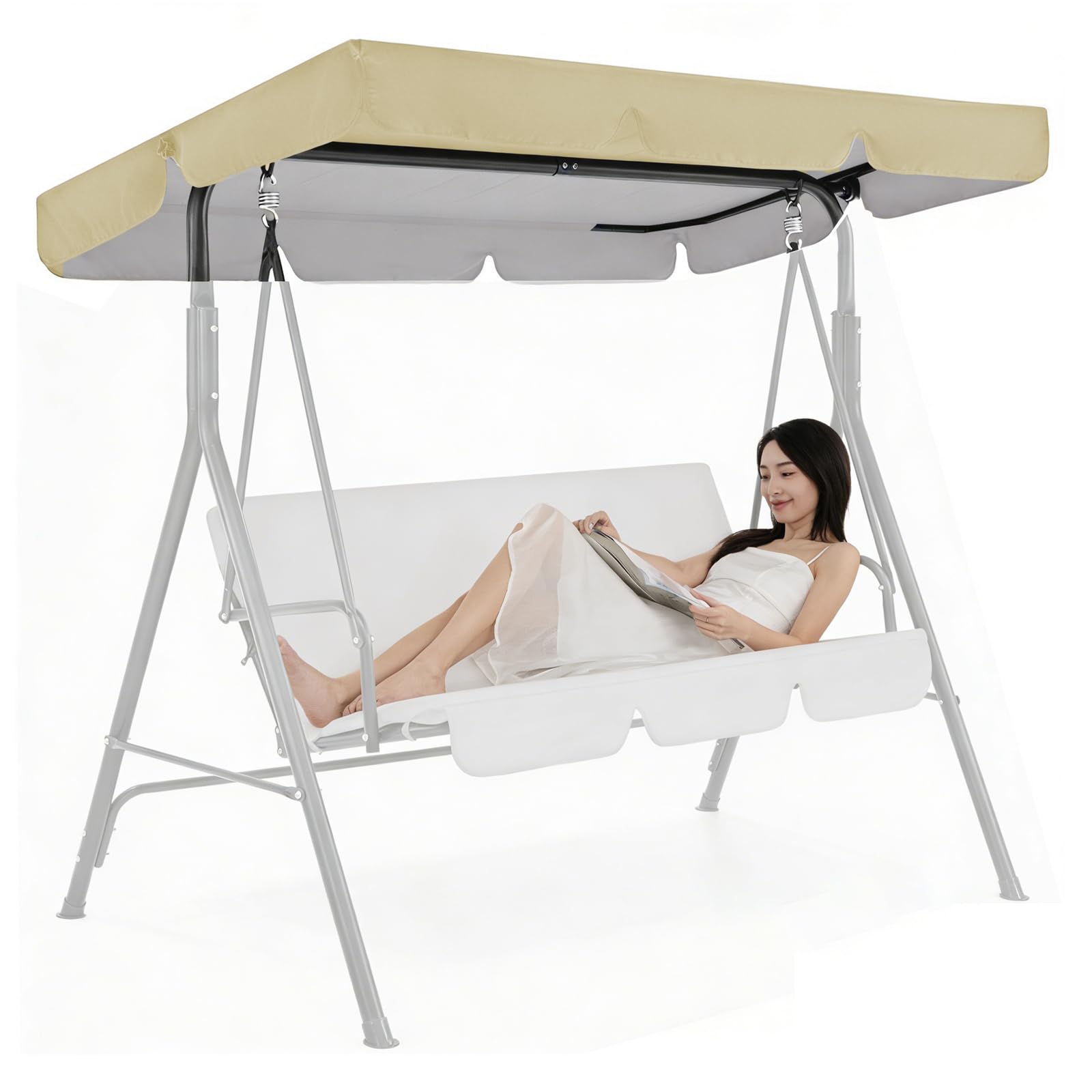 Housse de rechange pour balancelle imperméable en tissu Oxford 210D beige