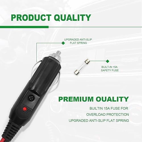 Miniatura 4 de 2 unids 12v enchufe conector enchufe macho adaptador con cables y luz led encendedor de cigarrillos macho coche encendedor de cigarrillos enchufe