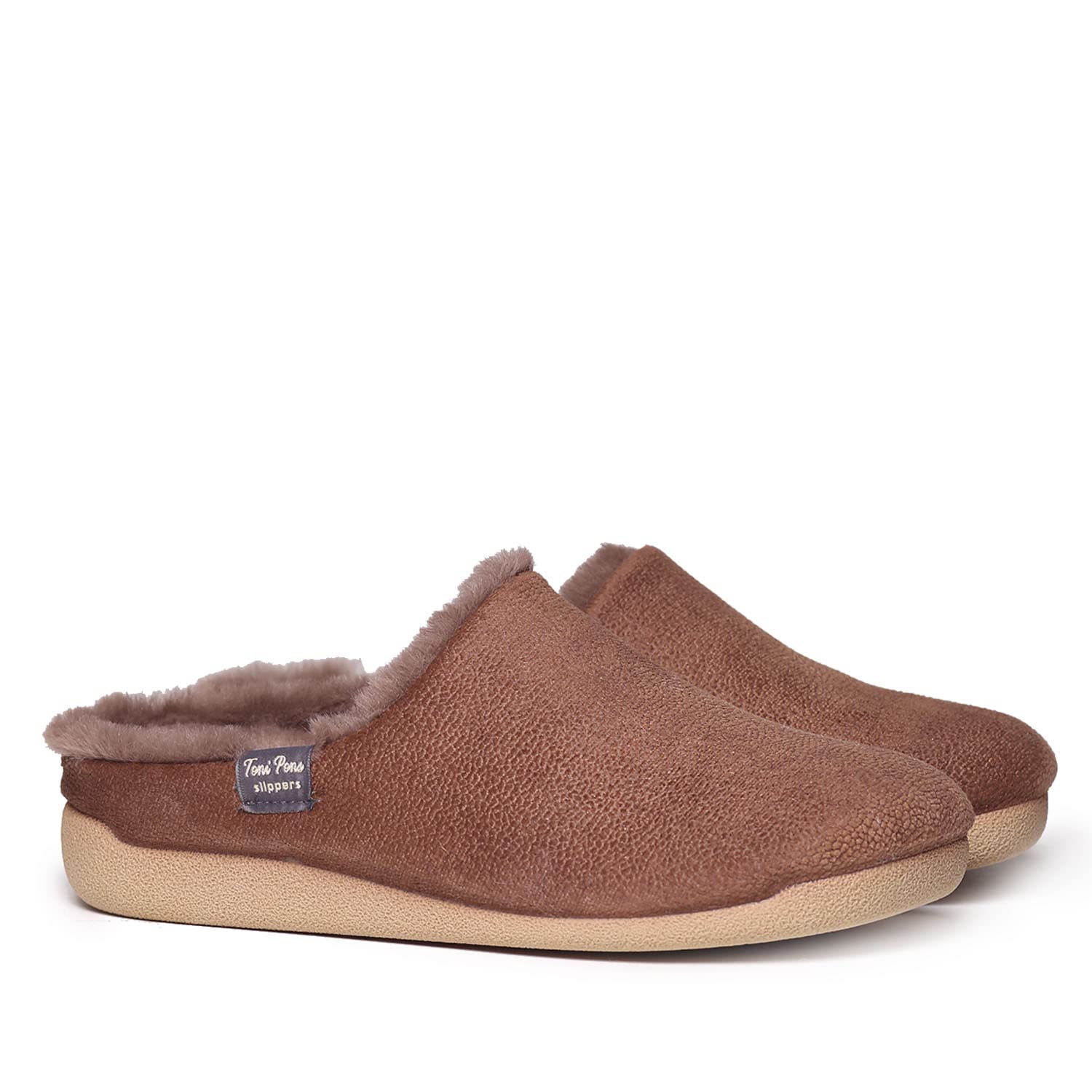 MOSUL-BD - Womens house slipper made of brown fabric