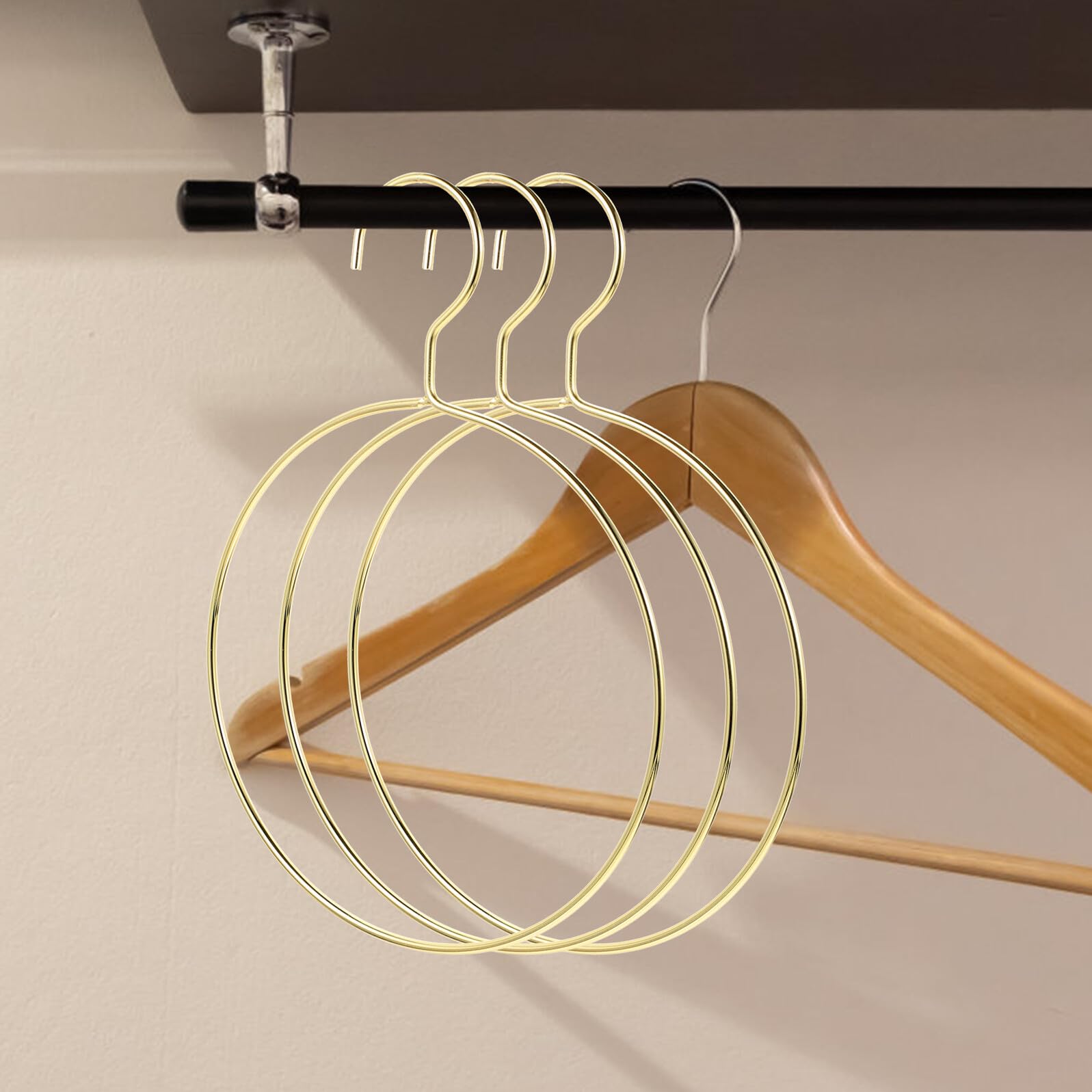 4 Piezas Organizador de Bufandas Metal Anillo Percha Ligera para Corbatas Cinturones y Pañuelos Soporte Multifuncional para Armario y Ropa Diseño Resistente y Versátil
