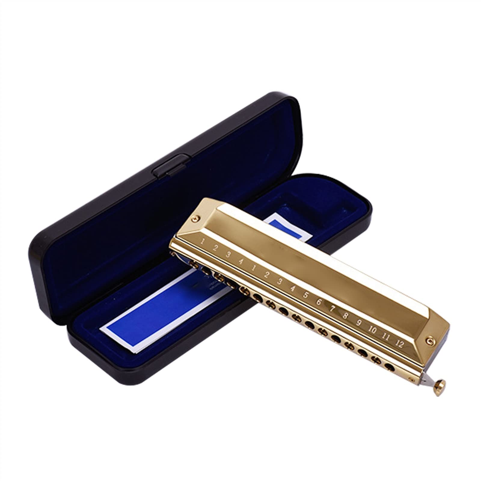 16 Fori 64 Toni Scala Cromatica Armonica in Resina ABS Griglia Bronzo Fosforoso Gong Bambini Principianti Armonica per Principianti (Color : Gold)