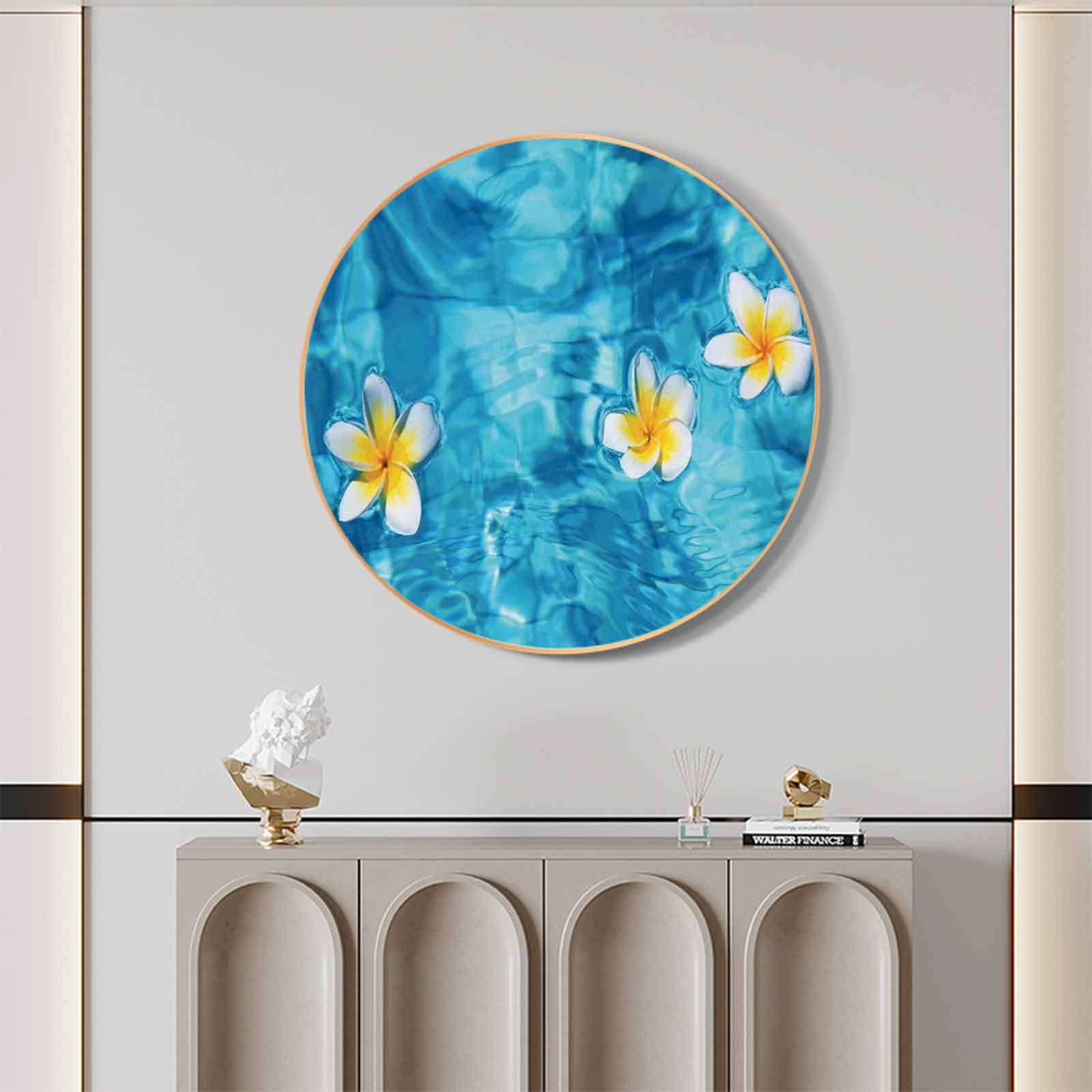 Amazon.co.jp: アートパネル (ゴールド, 直径40cm) ハワイアン
