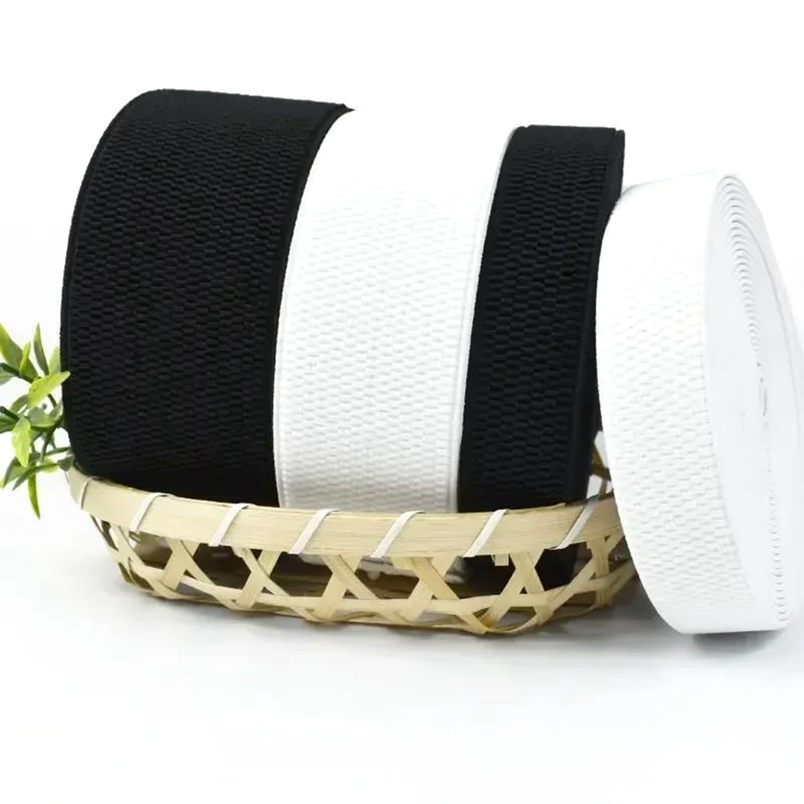 Bandas elásticas Banda elástica Ancha y Plana Bandas elásticas for Cintura (3 Metros, 2,5-10 cm), Color Blanco, 100 mm(Schwarz,25mm)