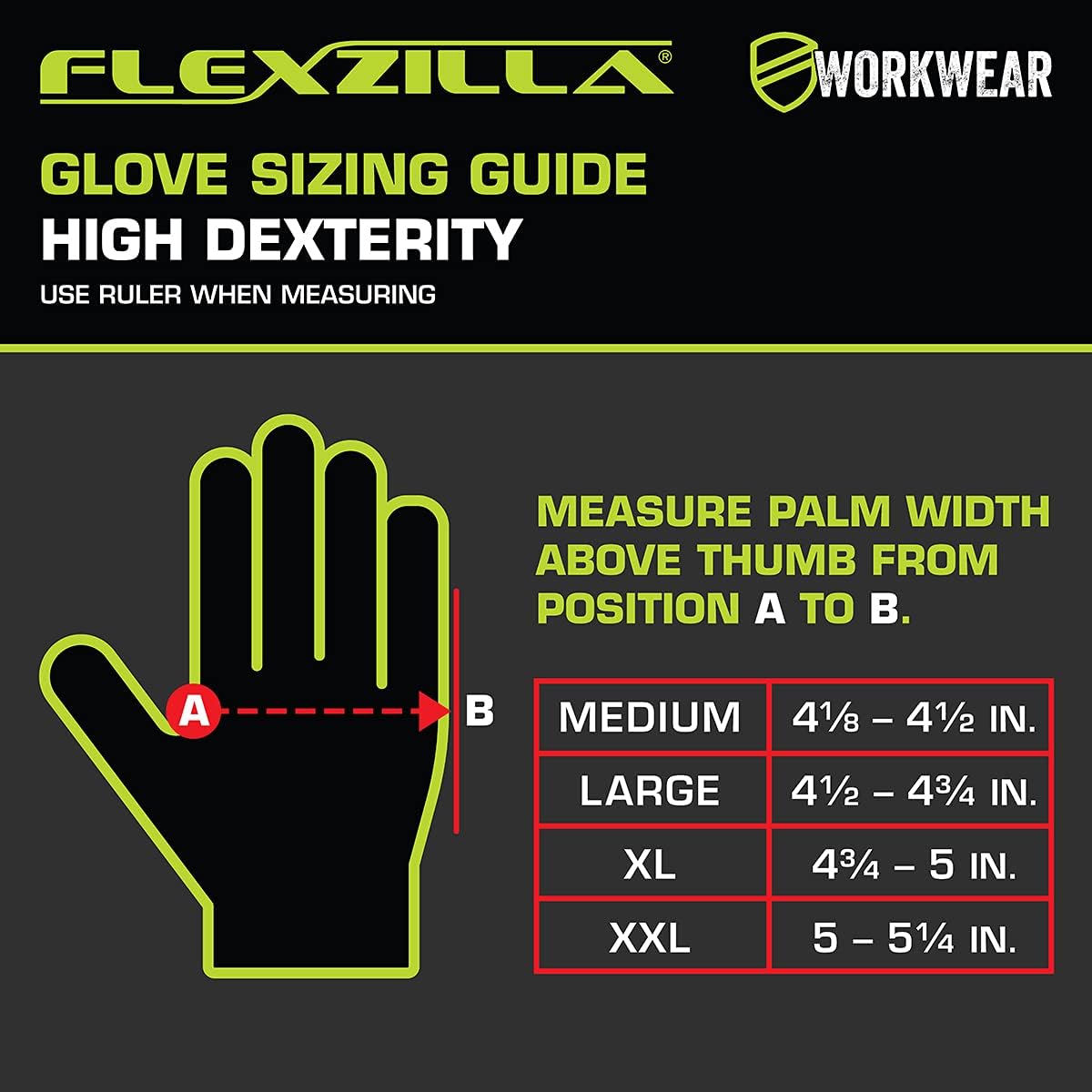 Flexzilla Pro GH700PM High Dexterity Impact HD Pro Gloves, Synthetic Leather, Black/ZillaGreen, M