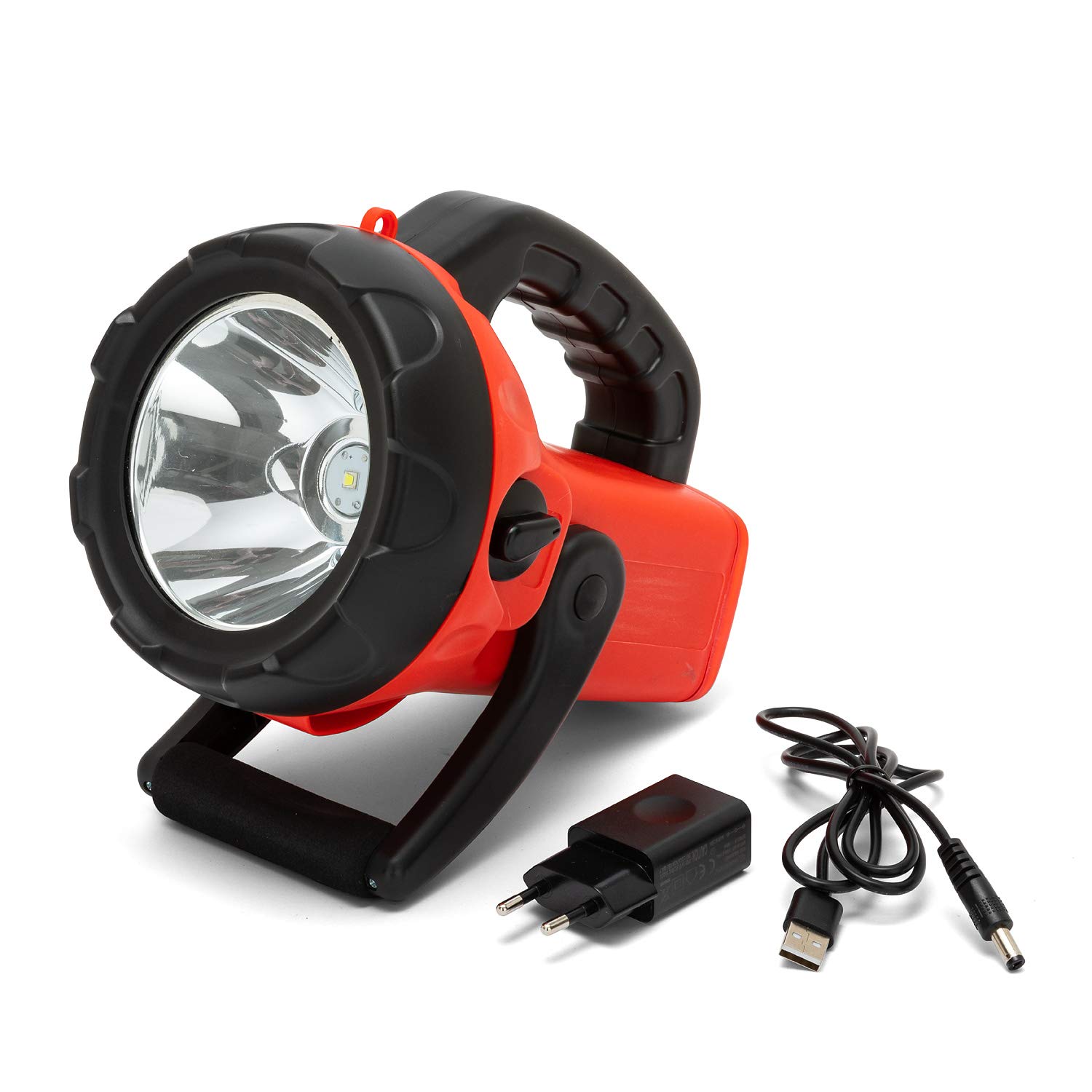 CHURCHILL: Faro LED ricaricabile 10W con lampeggiante rosso