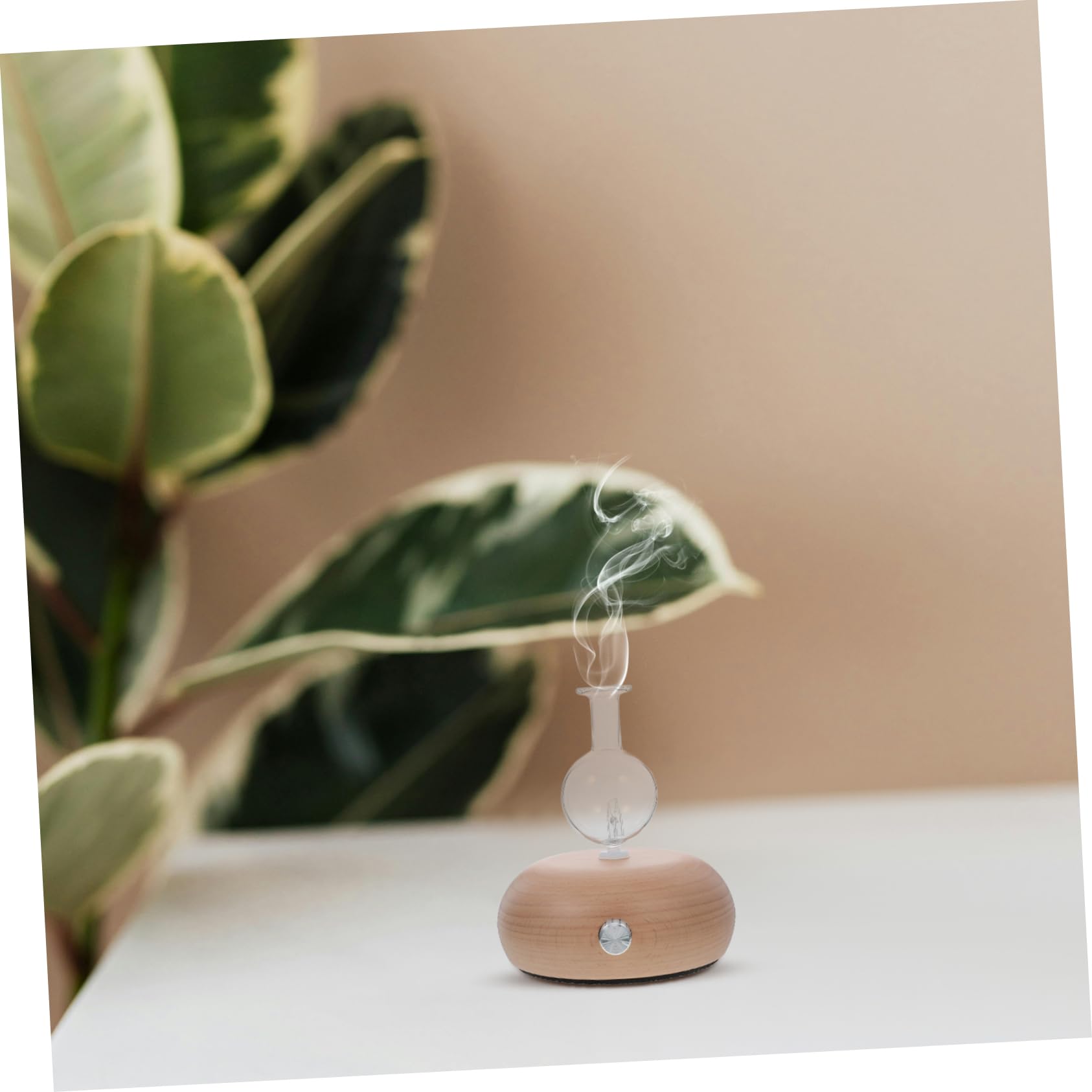 Mikinona Difusor de Aceite de Madera y Vidrio para Aceites Esenciales con Ajuste de Niebla Hogar y Oficina, Diseño Romántico Consumo de Energía Estilo Aleatorio
