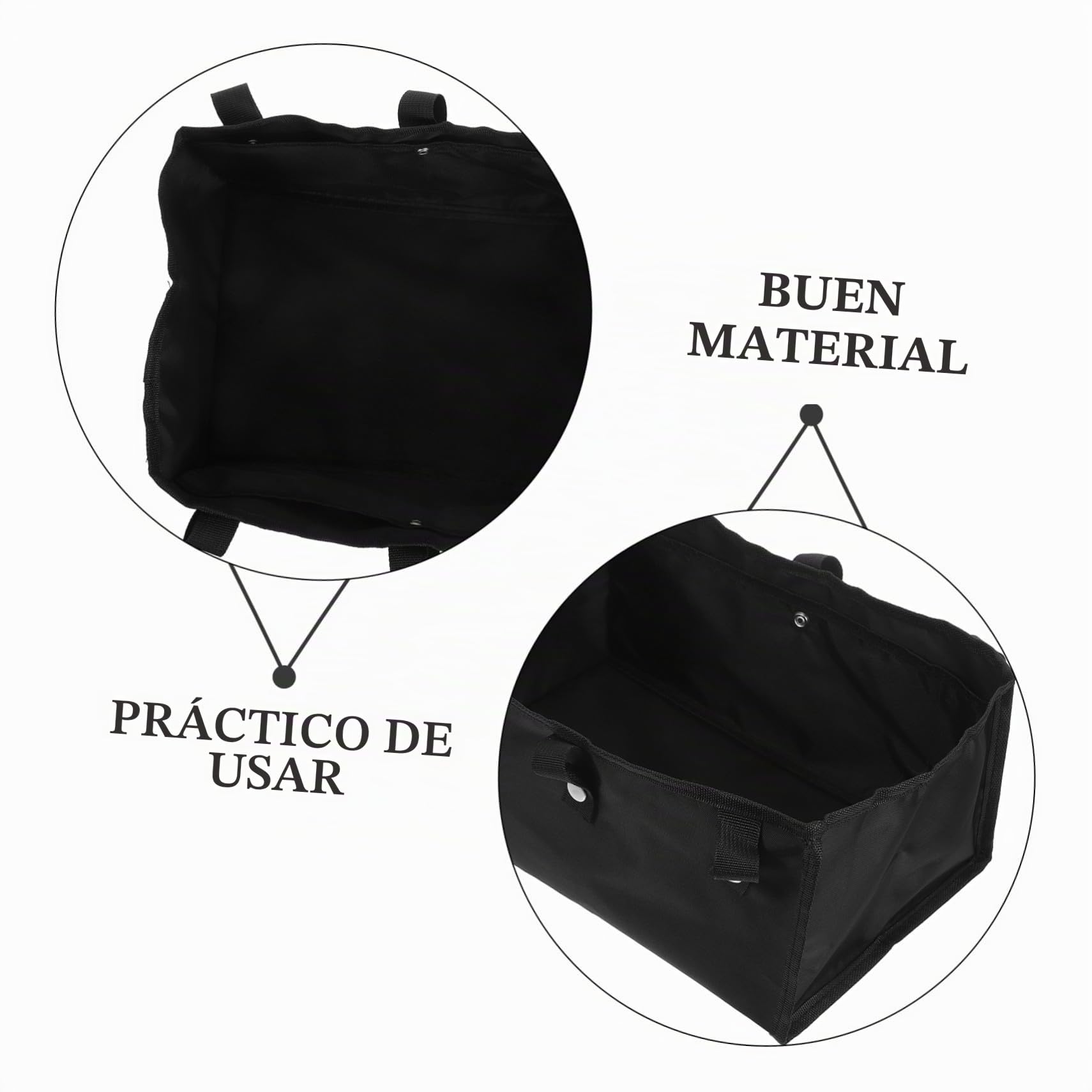 Bolsa Colgante para Andador con Gran Capacidad Diseño Resistente para Almacenamiento bajo Asiento para Usuarios Mayores y Ayudas de Movilidad Color Negro