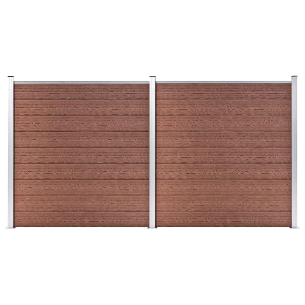Hardware, Zäune & Barrieren, Zaunplatten, Gartenzaun, WPC, 353 x 186 cm, Braun