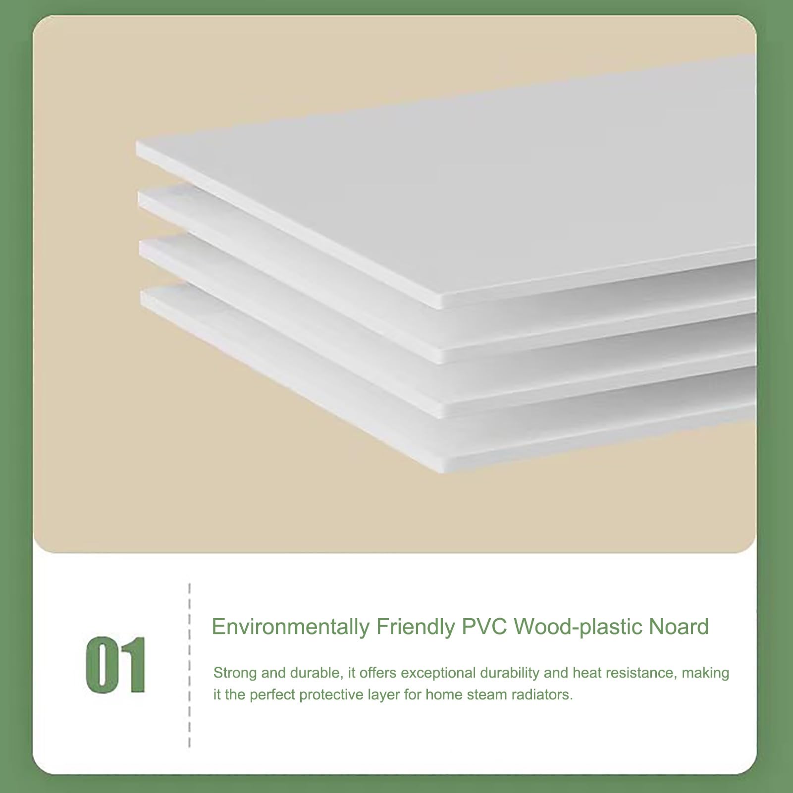 Generico Copritermosifone Moderno, mobiletto riscaldante in PVC e Legno per casa e Ufficio, Elegante Protezione per radiatori, Tubi e scatole elettriche, 60x40x20 cm / 24x16x8 Pollici