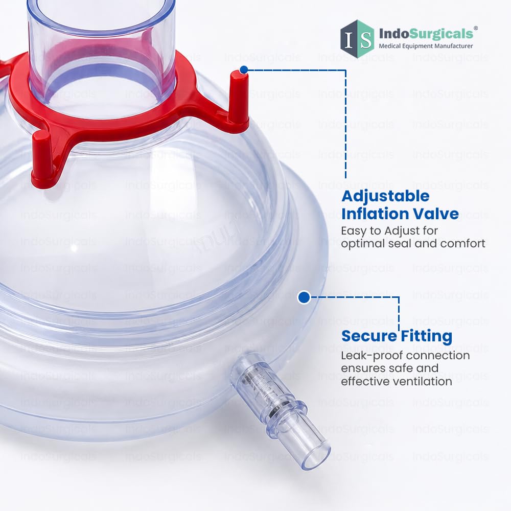 IS IndoSurgicals Air Cushion Face Mask, Air Cushioned Anesthesia Face Mask (Adult Medium) 2