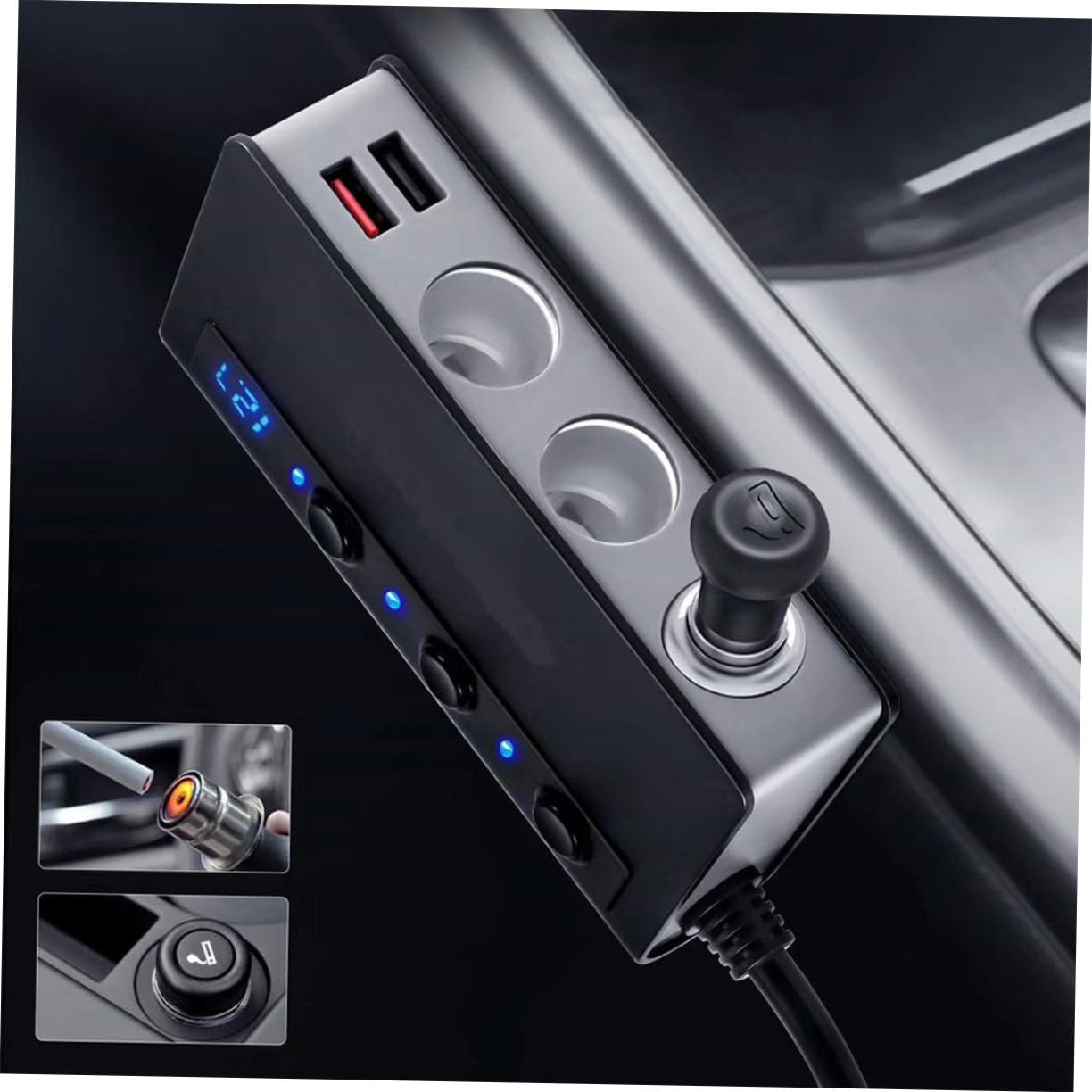 Cargador de Coche con USB y Adaptador de Mechero Compatible con Múltiples Dispositivos USB y Accesorios de Coche