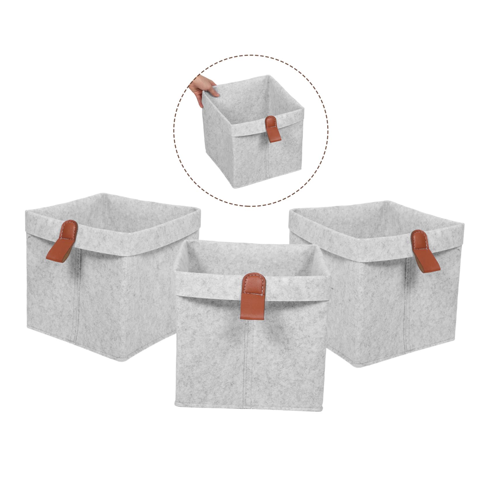 6 Stück Packung Faltbare Filz Aufbewahrungsbox Würfelform Leichtes Design Platzsparend mit Aufhänger für Kinderzimmer und Schlafzimmer