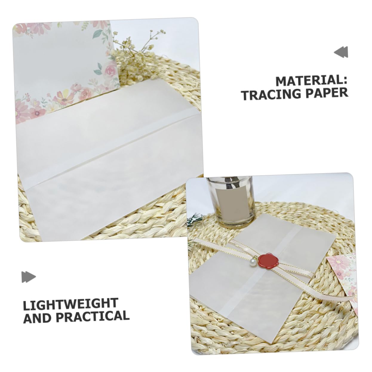 Sobres para Invitaciones de Boda Translúcidos 100 Uds de Papel