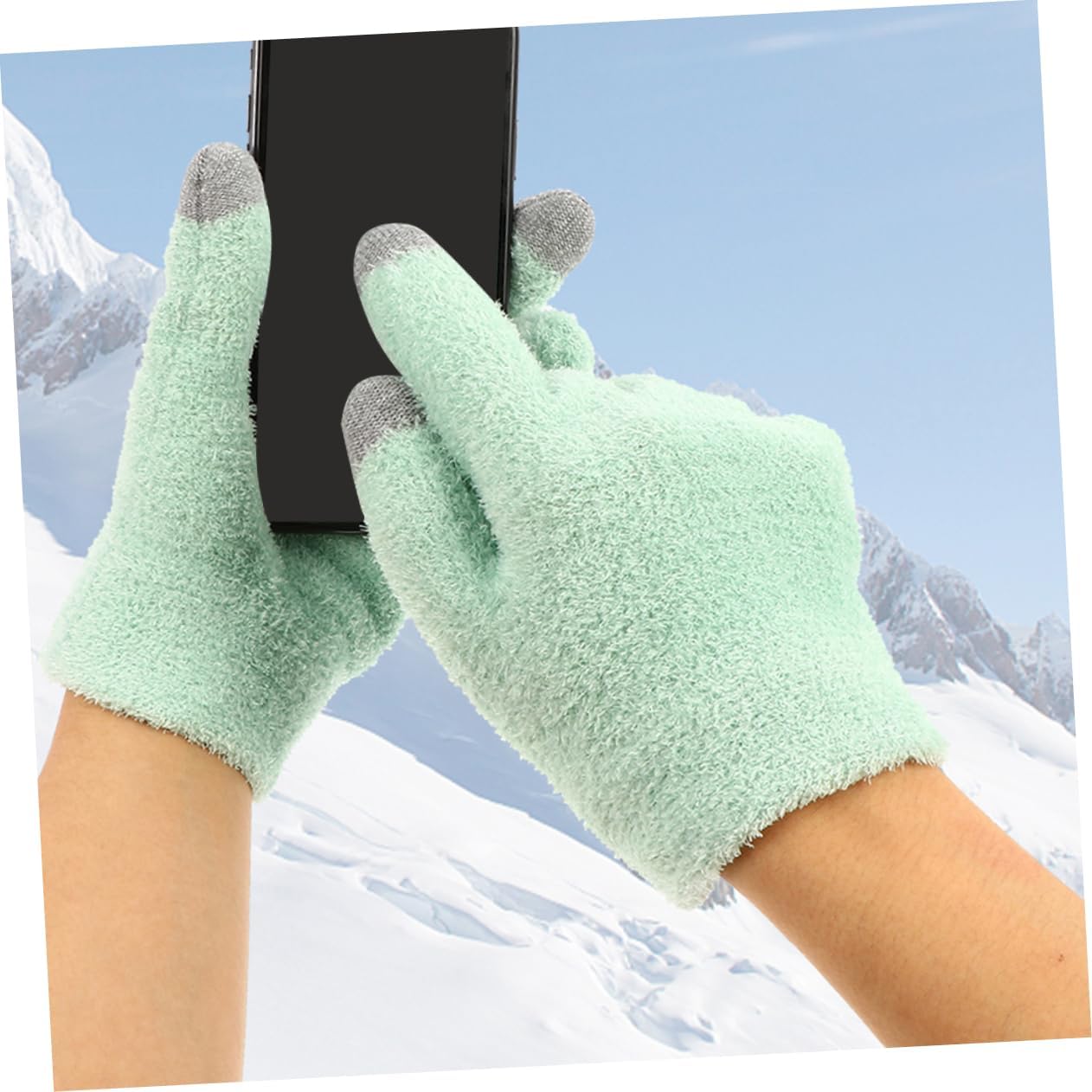 Ipetboom 2pairs Yarn Touch Screen Gloves Winter Warm Men Gloves Moisturizing Socks Comfortable for Dry Hands Treatment for Overnight Hydration and Outdoor Use