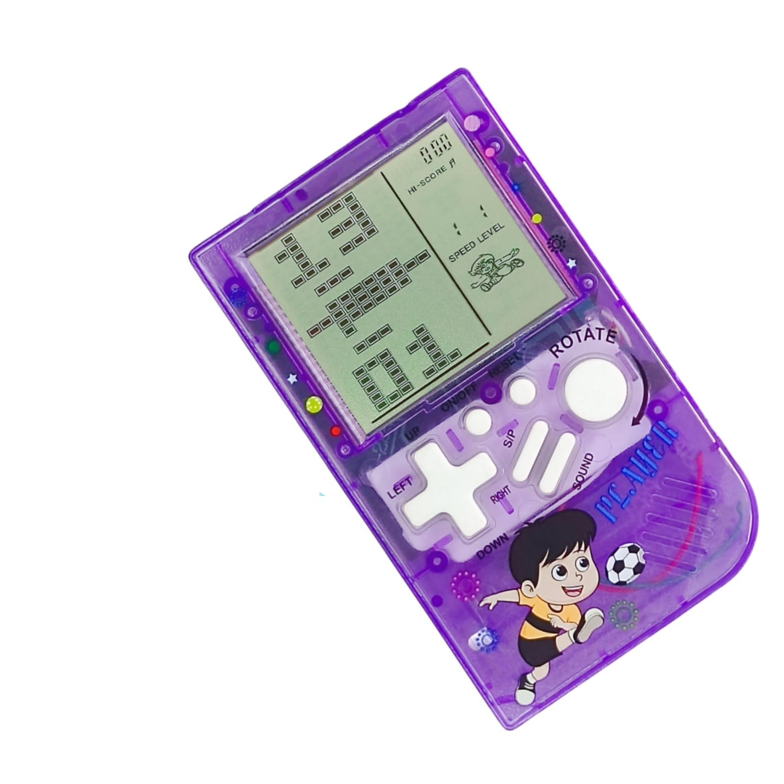 CZT Cute Block game Console 23 brick games Retro Children's game console Student game device Puzzle handheld console Electronic cube games Compact portable Christmas girl gifts (Purple)