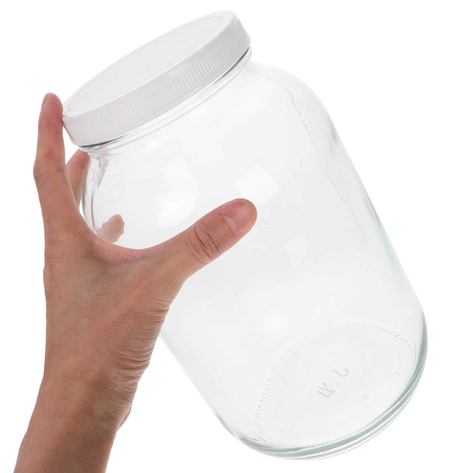 Zerodeko Frascos de Vidrio Galón con Tapa de Plástico Hermética, Tarro de Cristal de Boca Ancha para Encurtir y Fermentar, Almacenamiento Duradero y Elegante