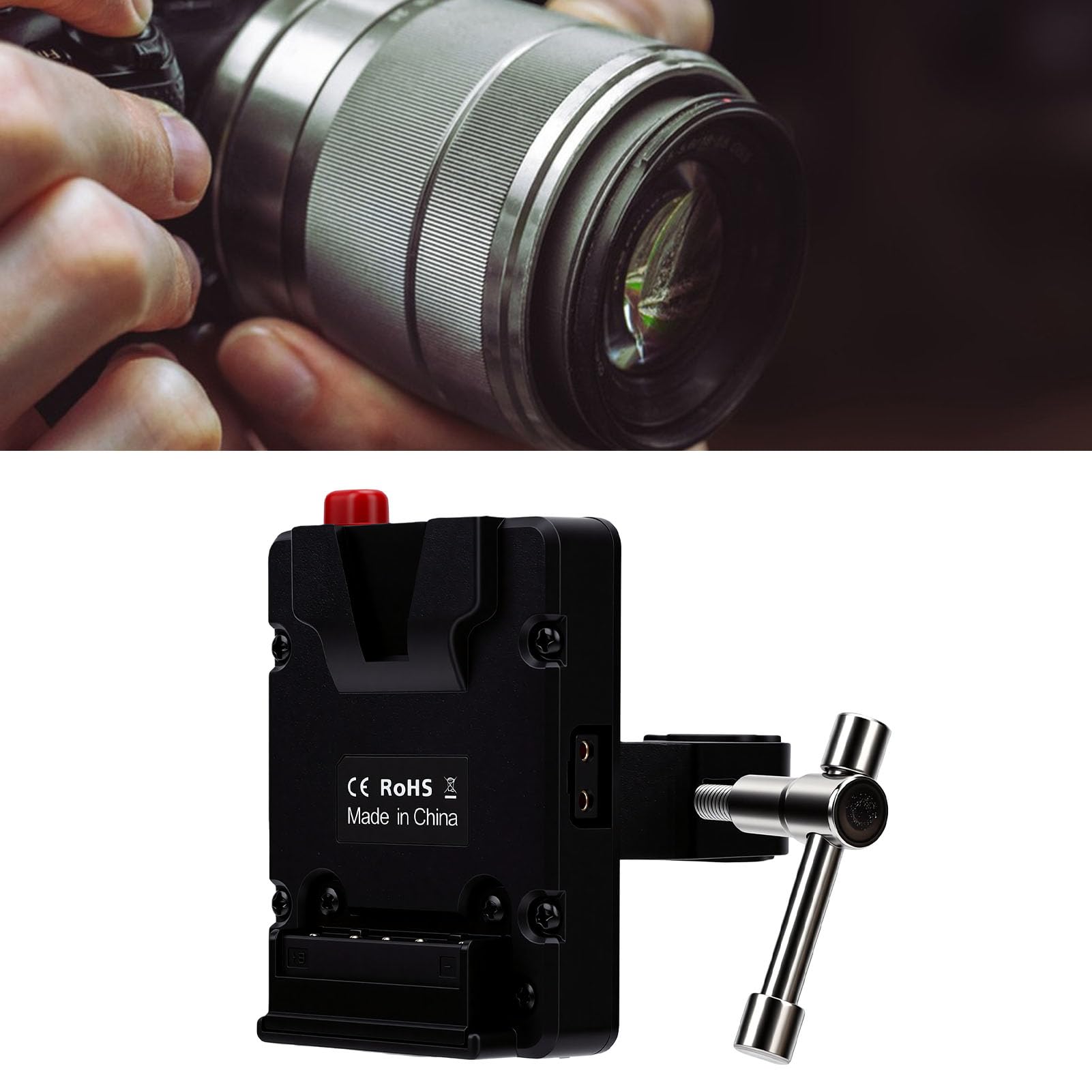 KIMISS Staffa Batteria V Mount V Lock, Lega di Alluminio Pesante