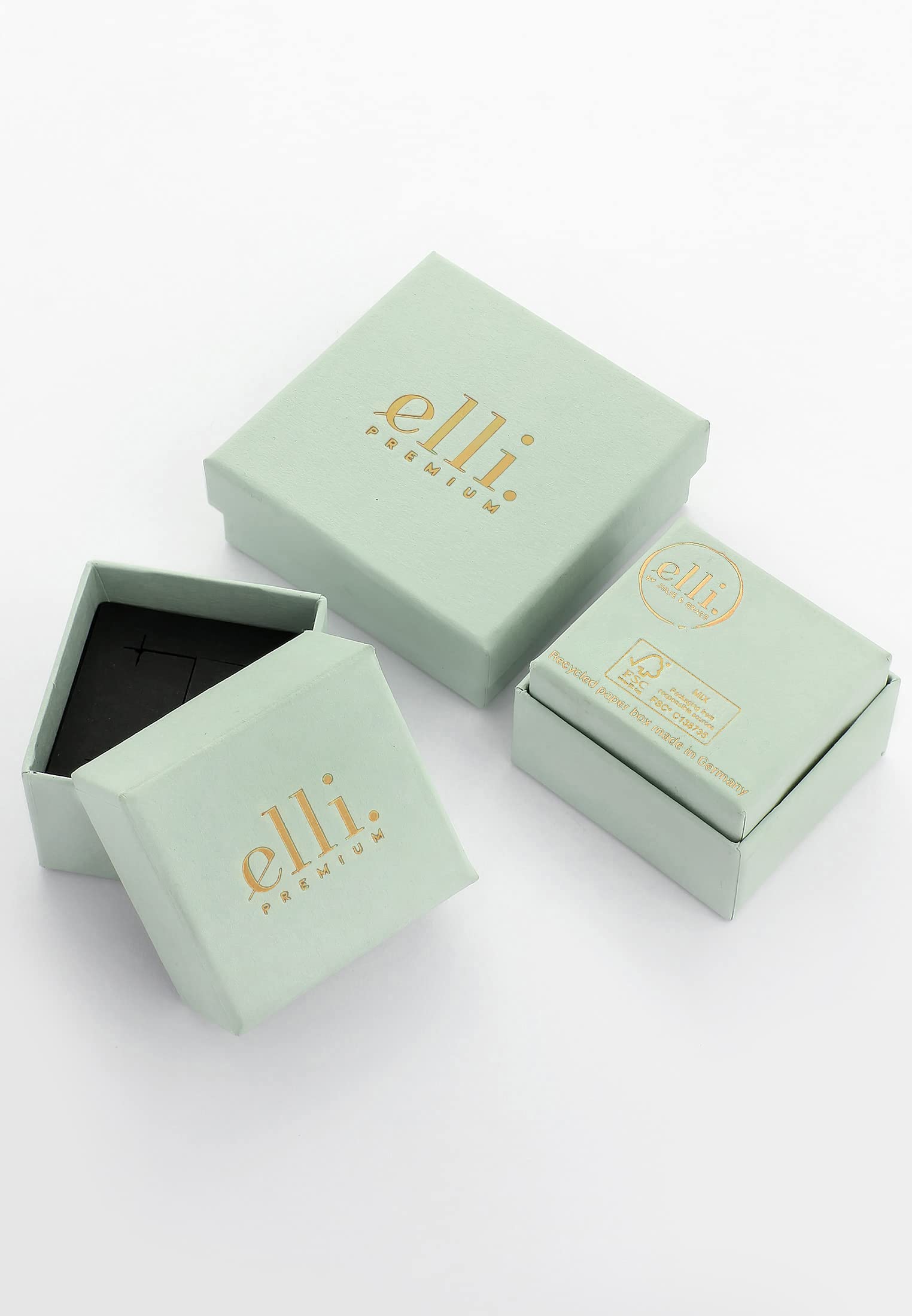 Elli PREMIUM Set di Gioielli da Donna, Goccia Nobile con Cristalli, in Argento 925, Placcato Oro Rosa